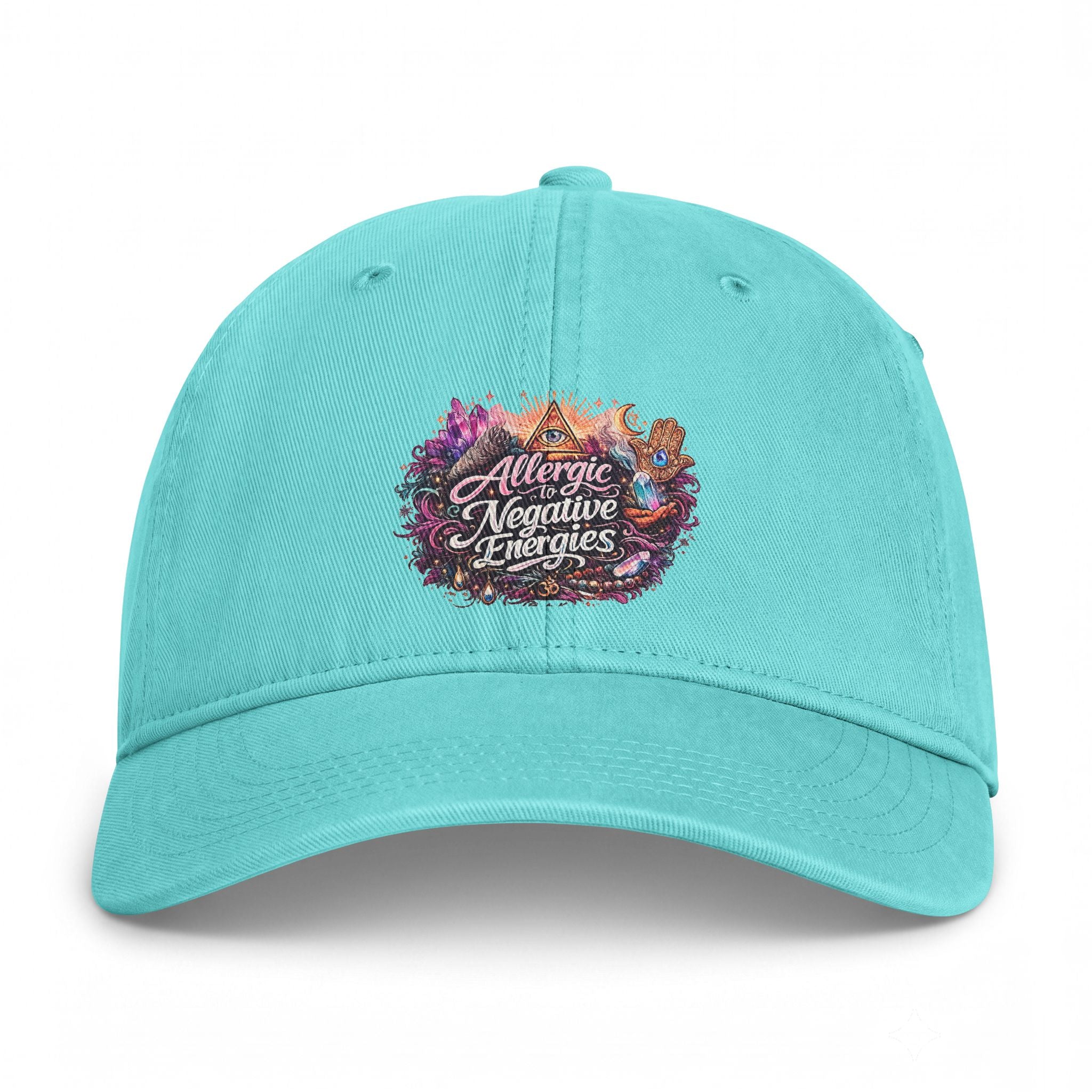 Embroidered 'Allergic to Negative Energies' Washed Cap