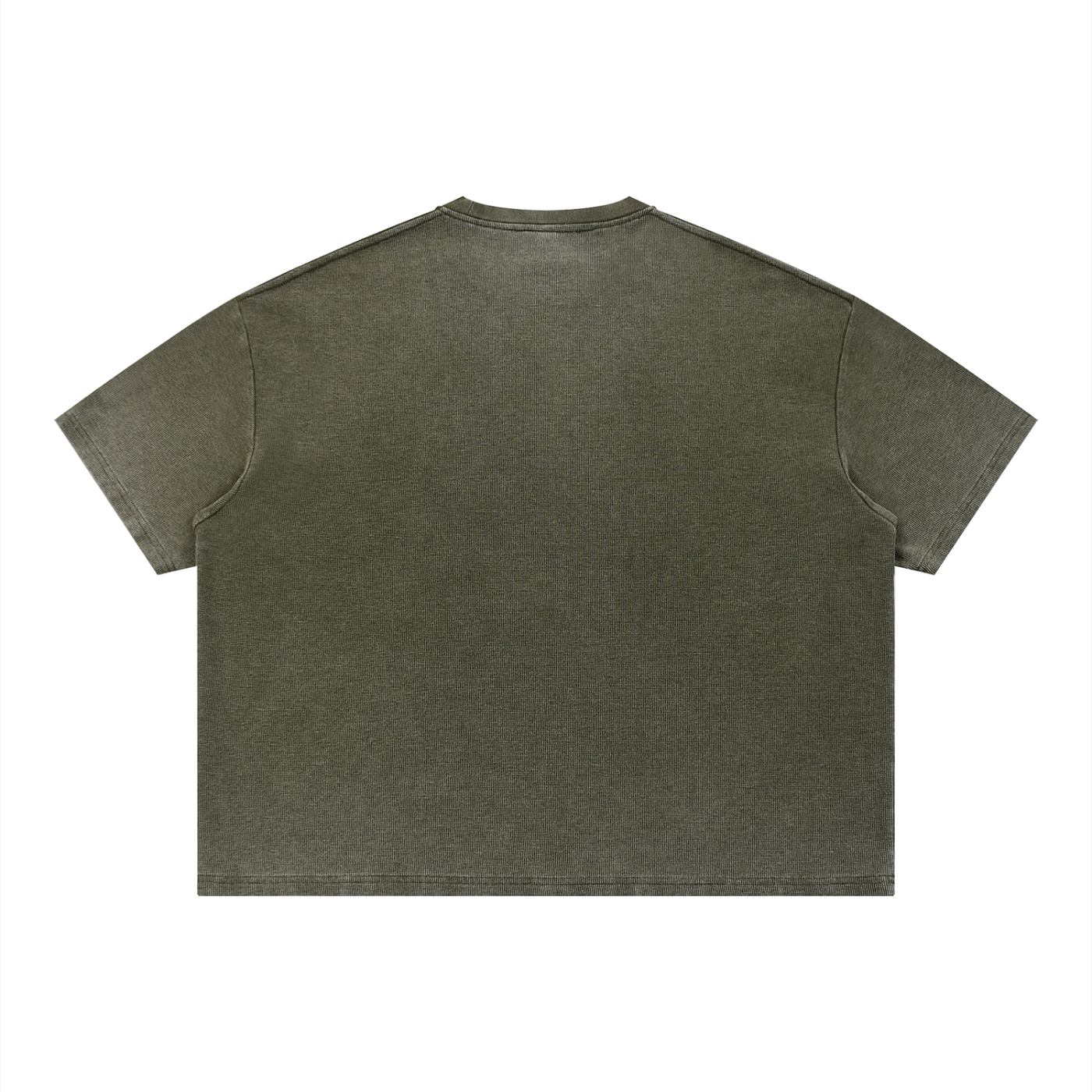 T-shirt gaufré unisexe délavé à coupe carrée Sunfade