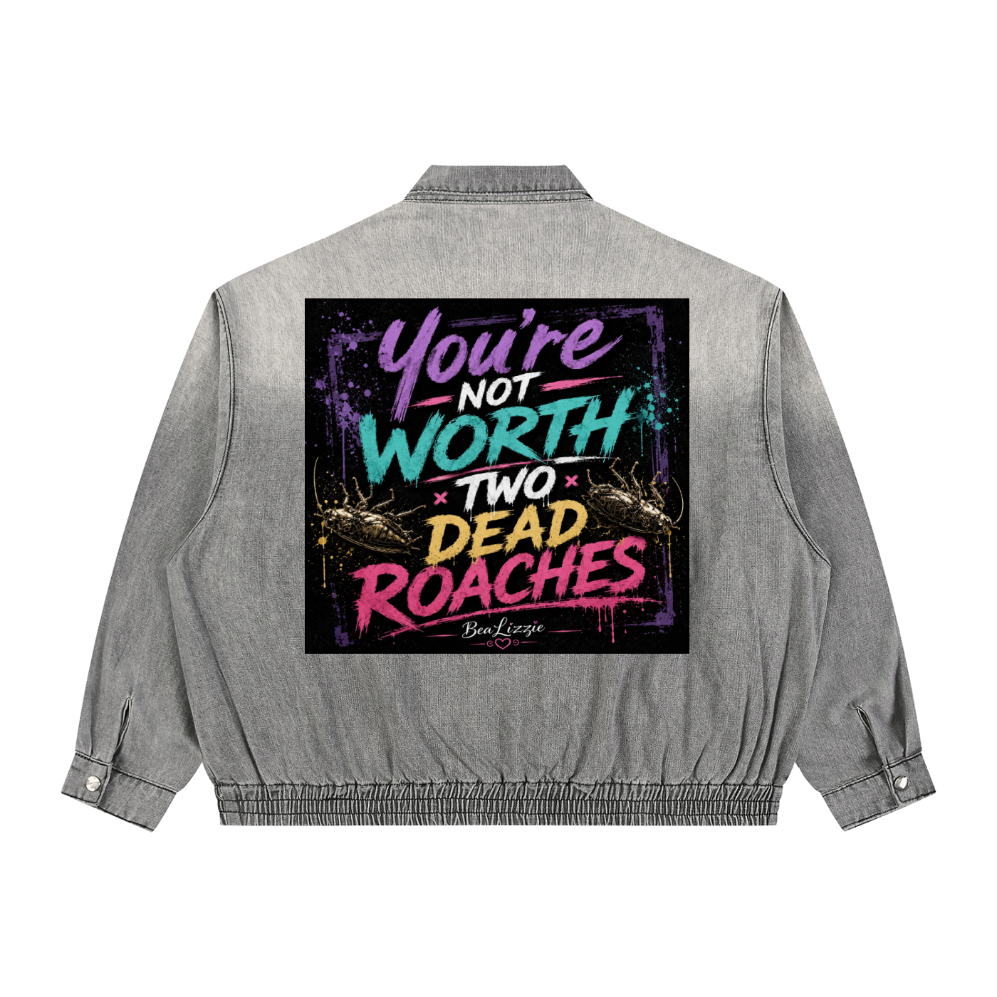 Unisex Vintage Wash Full-Zip Denim Jacket