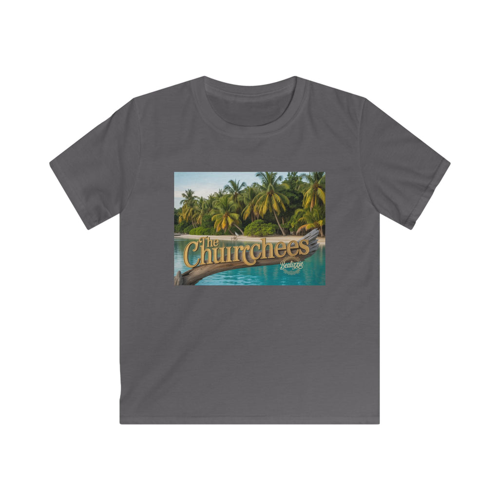 Kids Tee — Tropical 'The Churchees' Beach Graphic