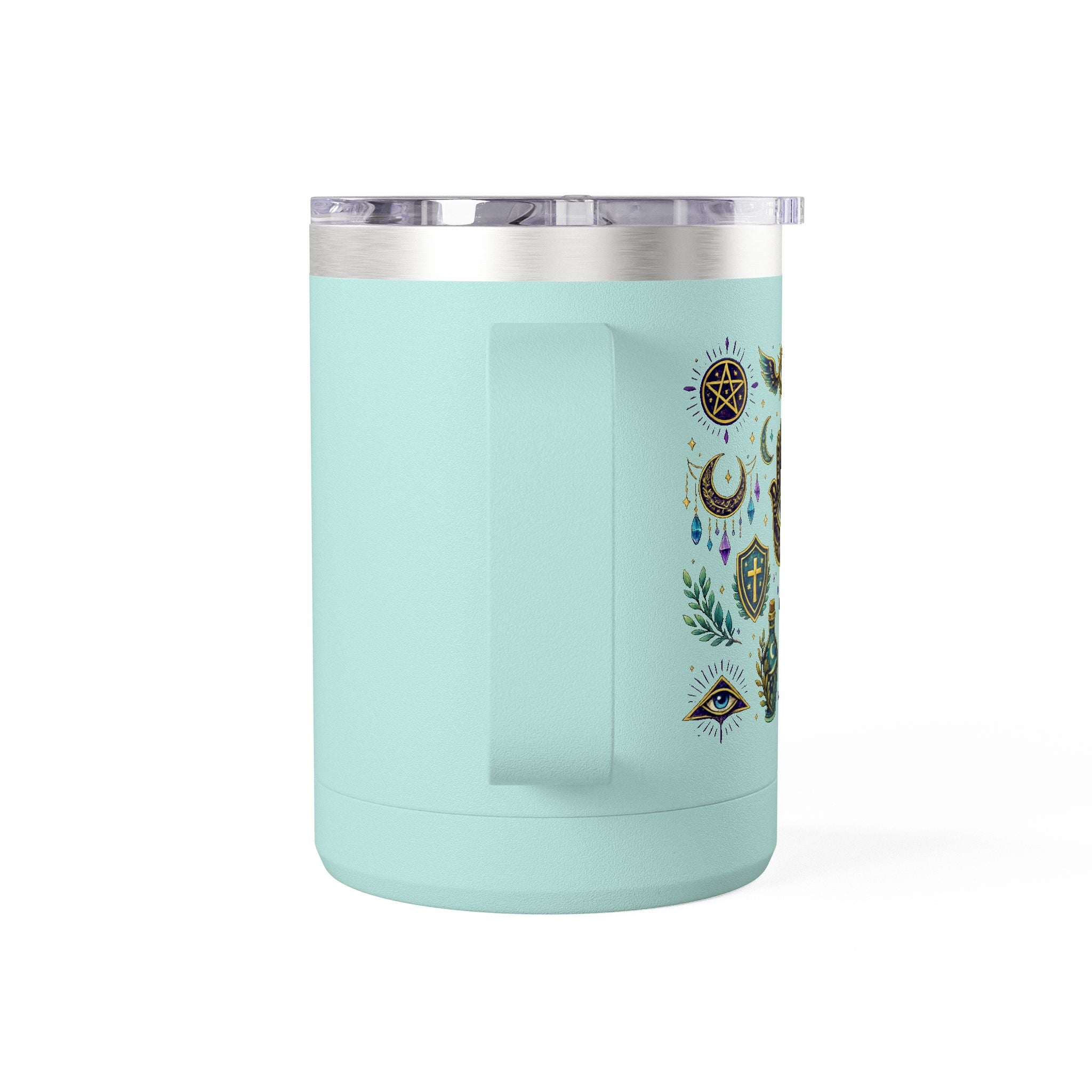 15oz Travel Mug — Purple Floral Anchor