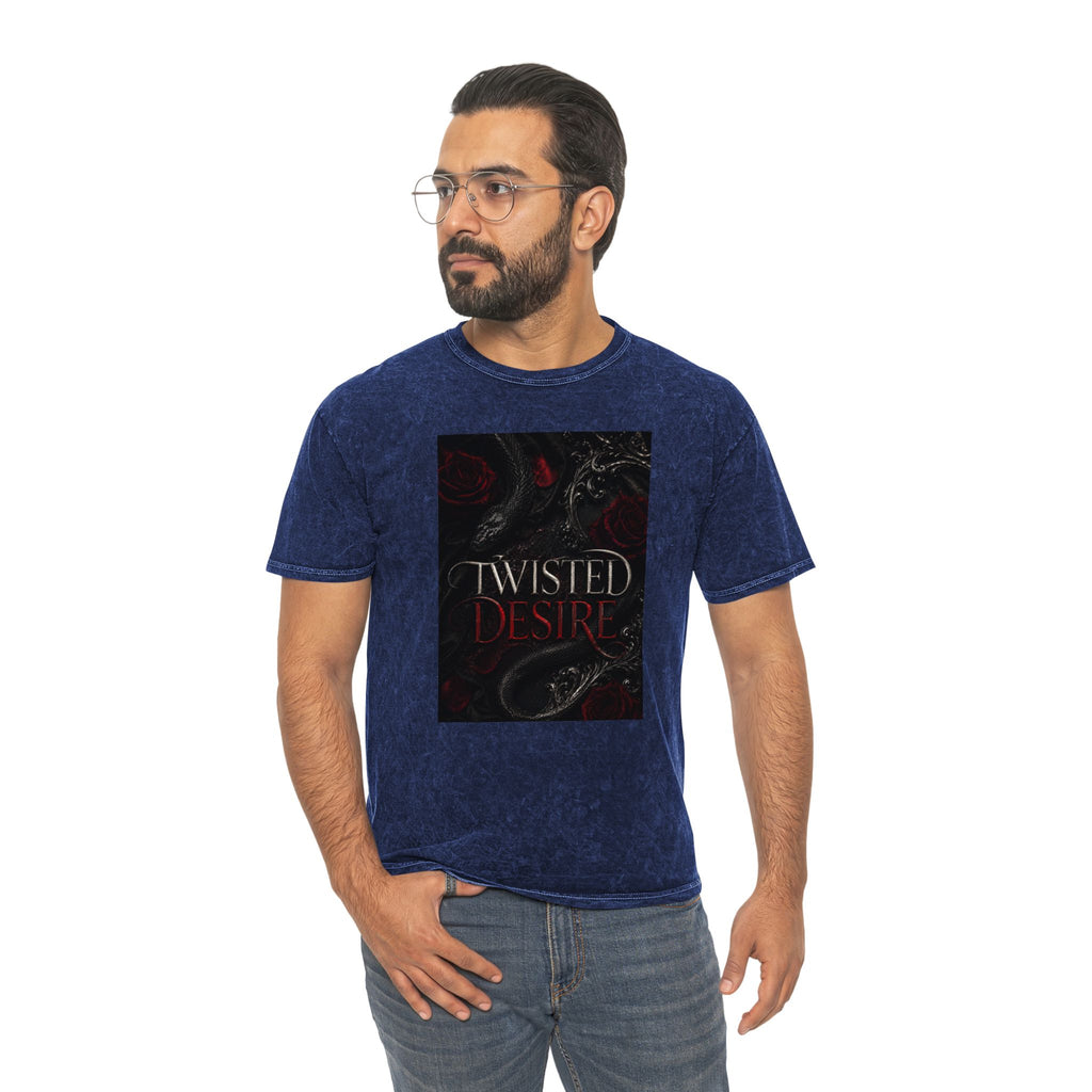 Twisted Desire Mineral-Wash T-Shirt — Dark Gothic Snake Graphic