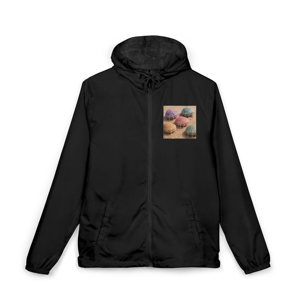 Windbreaker Jacket — Pastel Seashell Beach Print