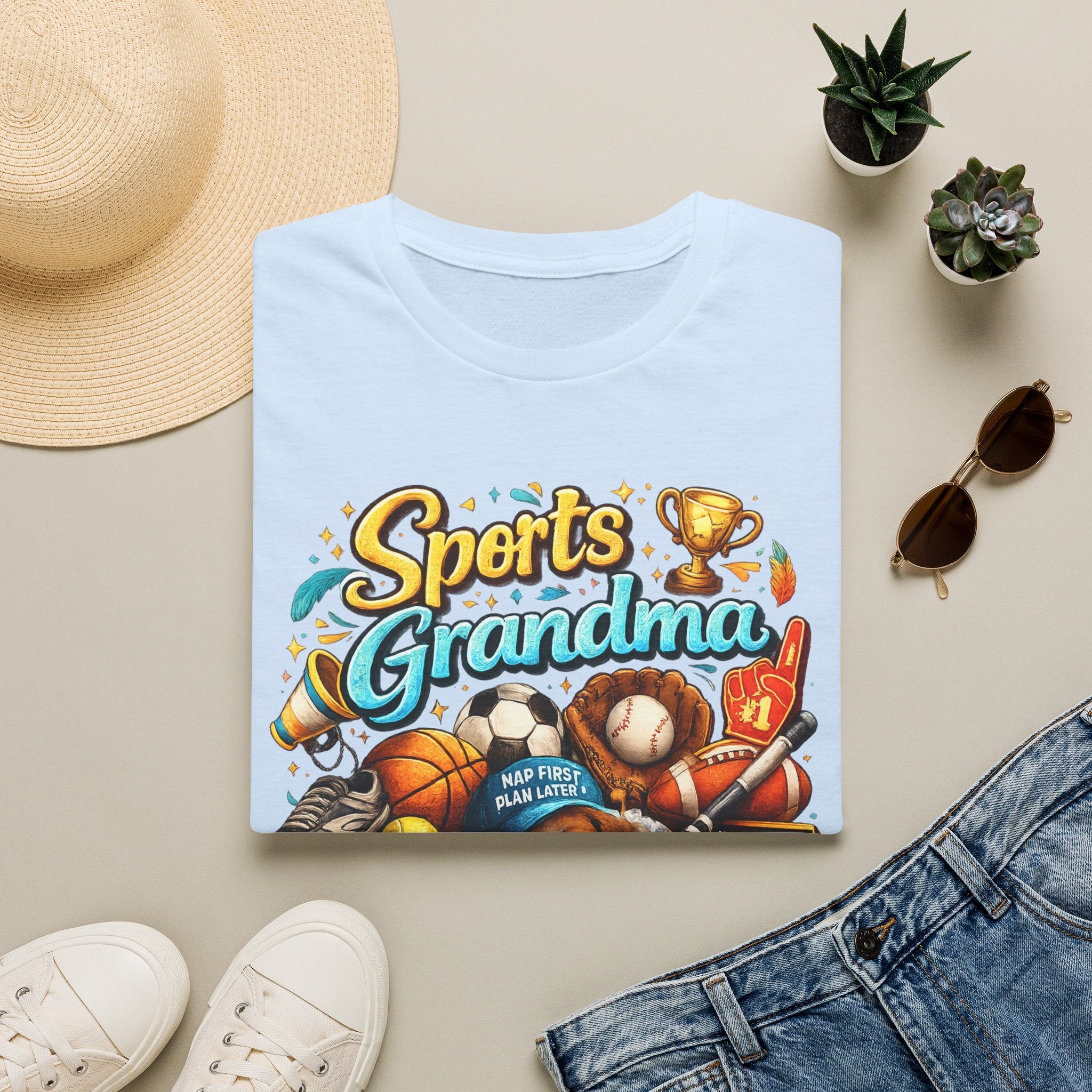 Sports Grandma T-Shirt — Retro Trophy & Multi-Sport Graphic Tee for Active Grandmas