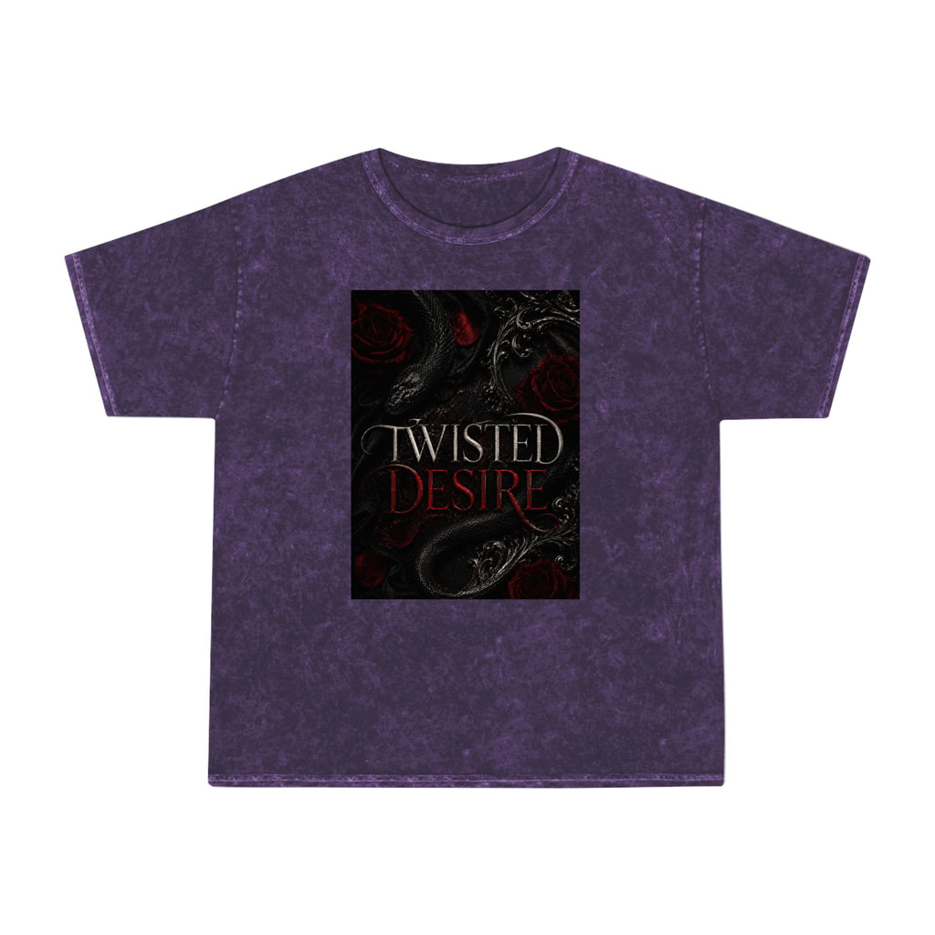 Twisted Desire Mineral-Wash T-Shirt — Dark Gothic Snake Graphic