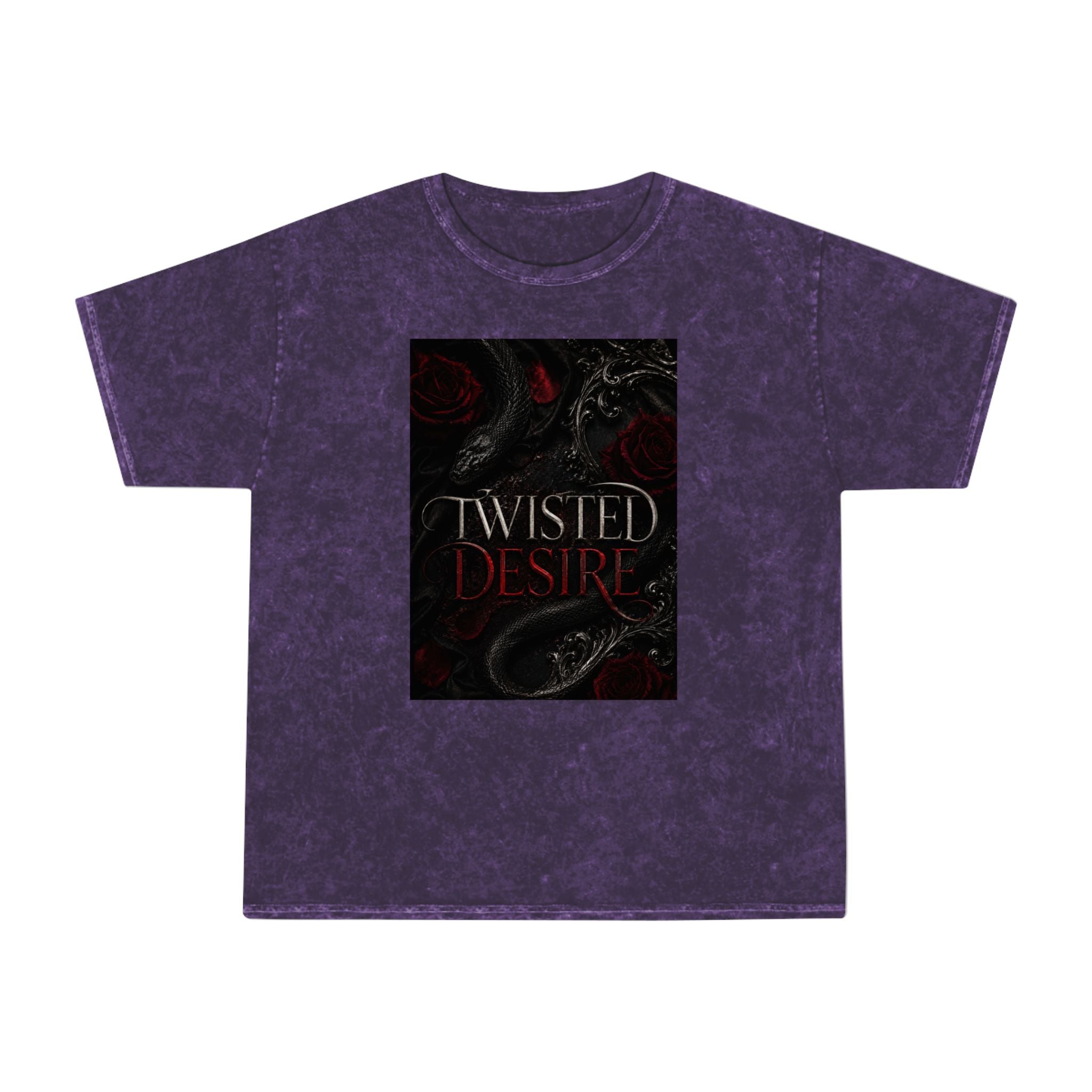 Twisted Desire Mineral-Wash T-Shirt — Dark Gothic Snake Graphic