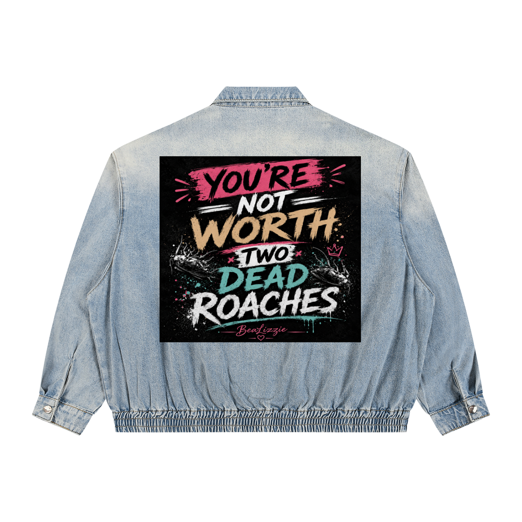 Unisex Vintage Wash Full-Zip Denim Jacket