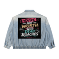 Unisex Vintage Wash Full-Zip Denim Jacket