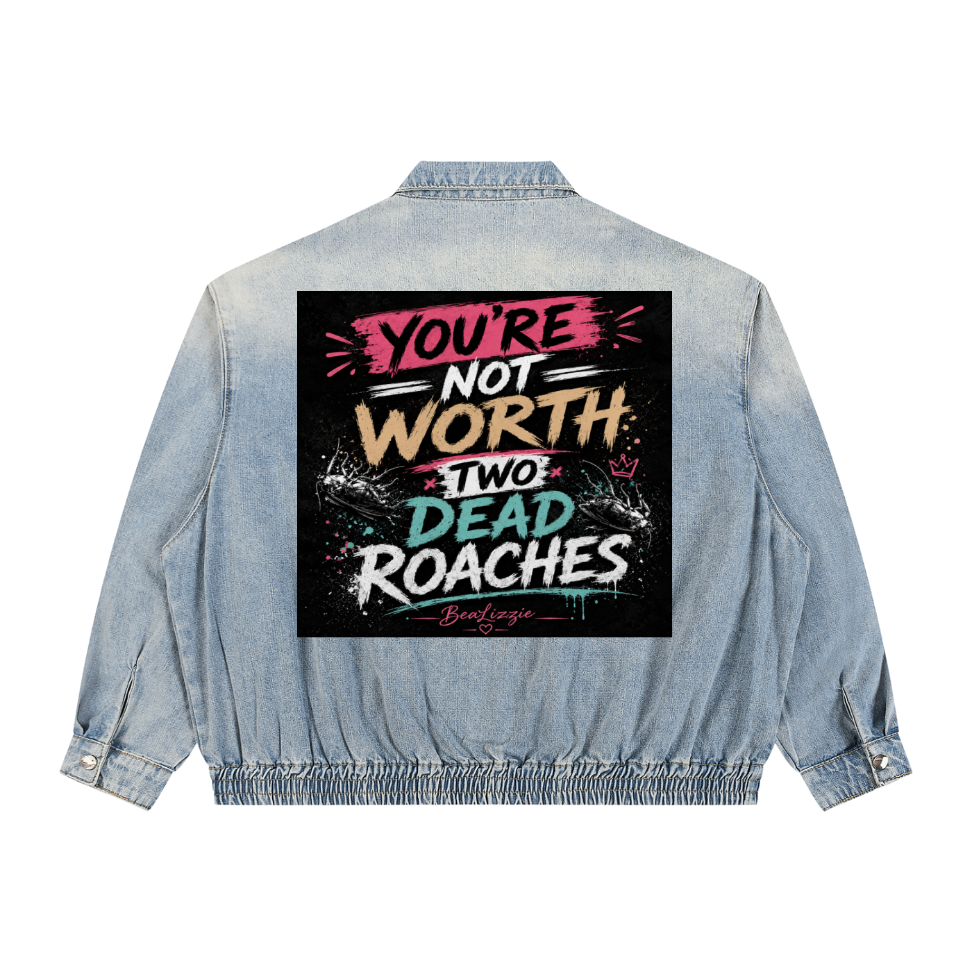 Unisex Vintage Wash Full-Zip Denim Jacket