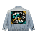 Unisex Vintage Wash Full-Zip Denim Jacket