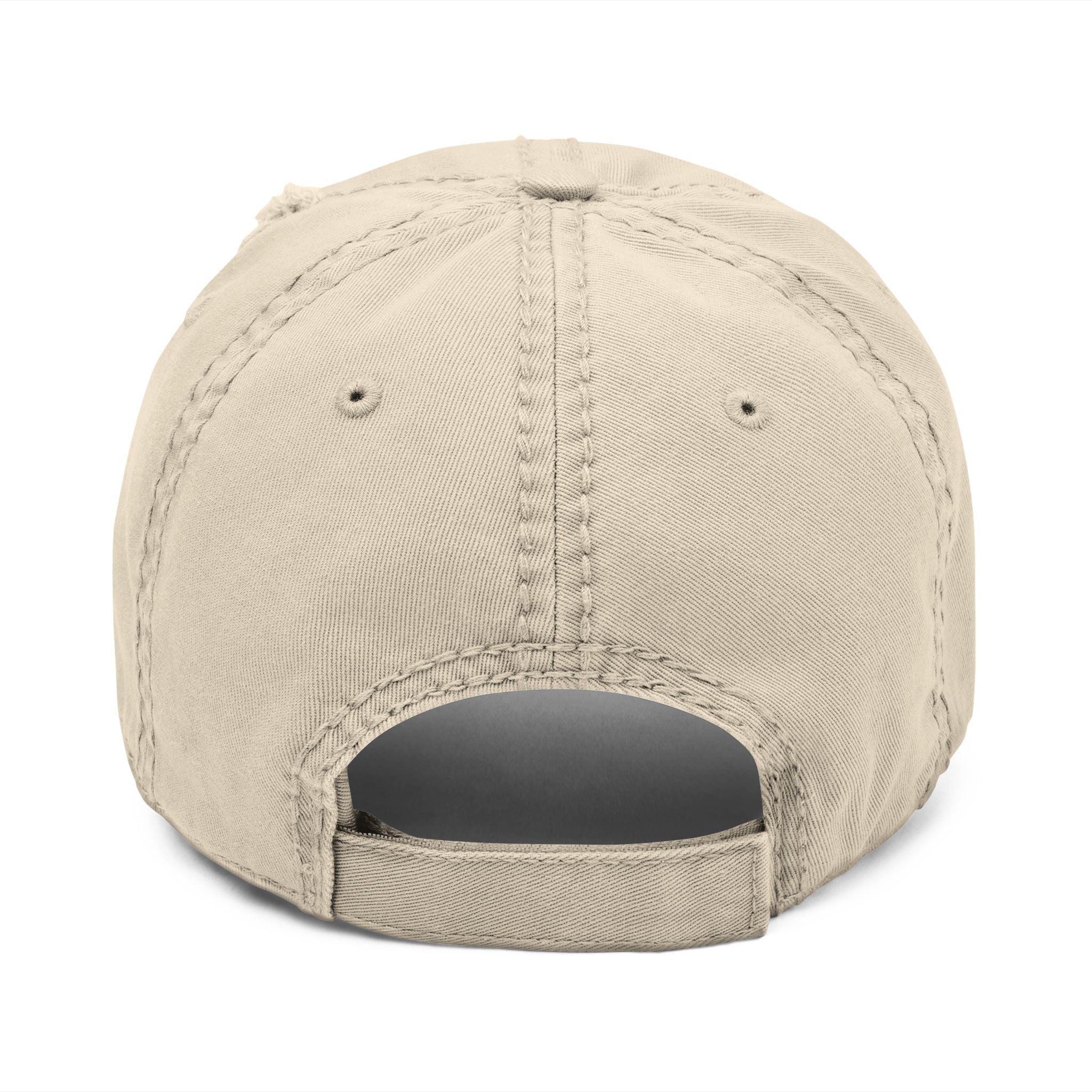 Distressed Embroidered Dad Hat — Blue Waves Script Cap