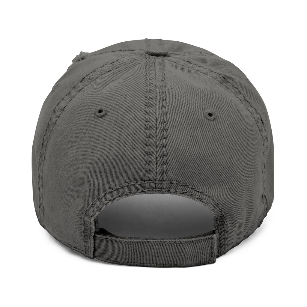 Distressed Embroidered Dad Hat — Blue Waves Script Cap
