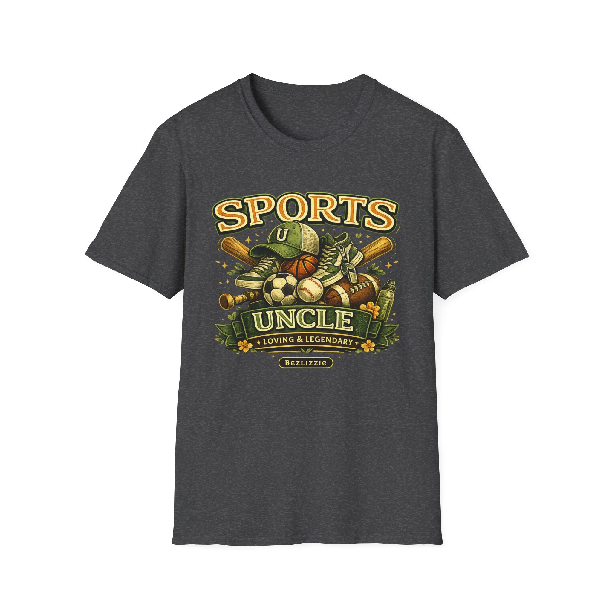 Sports Uncle T-Shirt — Vintage Multi-Sport Design (Baseball, Football, Soccer, Basketball)