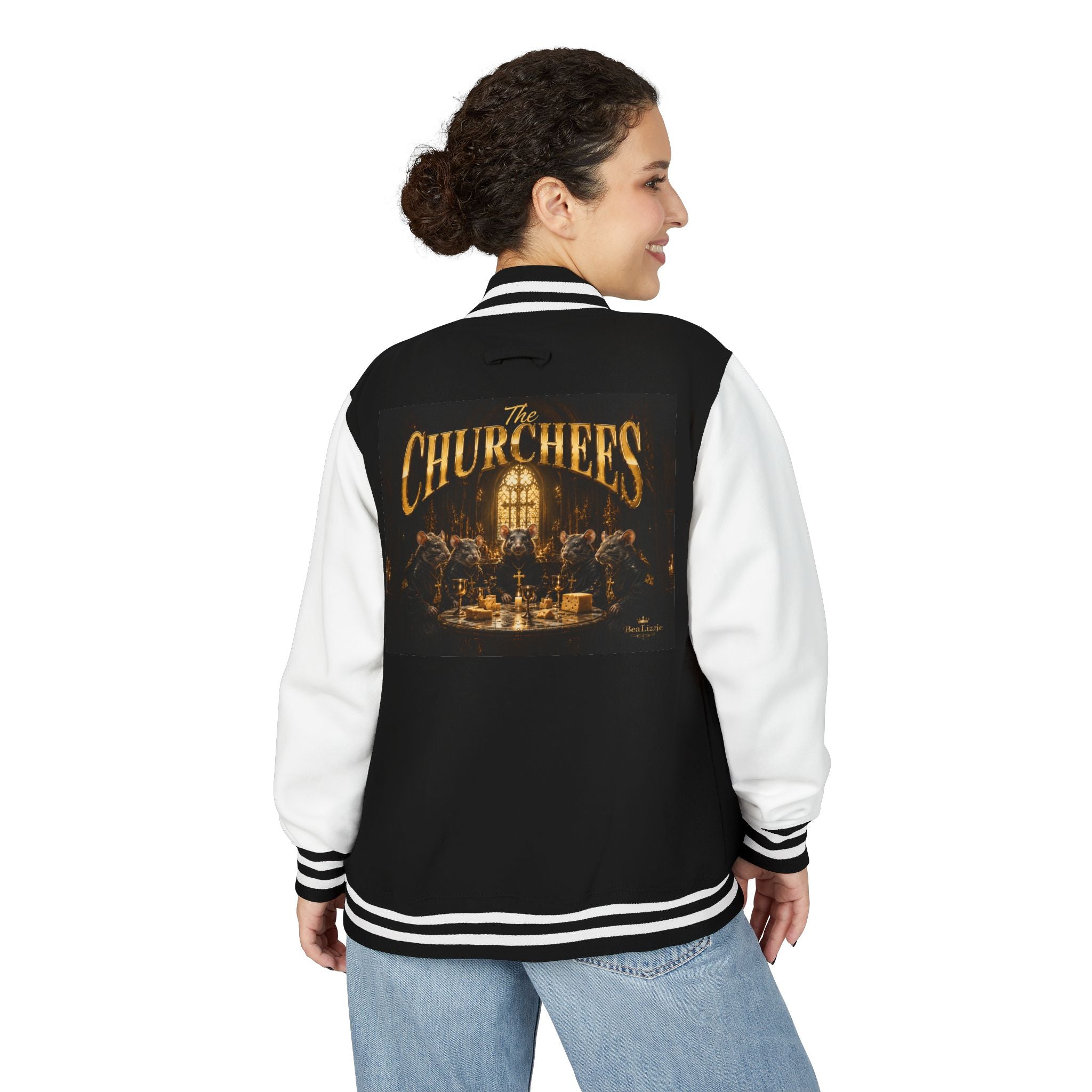 Letterman Jacket — 'The Churchees' Vintage Band Logo Varsity Jacket