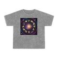 Zodiac Wheel Mineral Wash T-Shirt — Cosmic Astrology Signs Tee