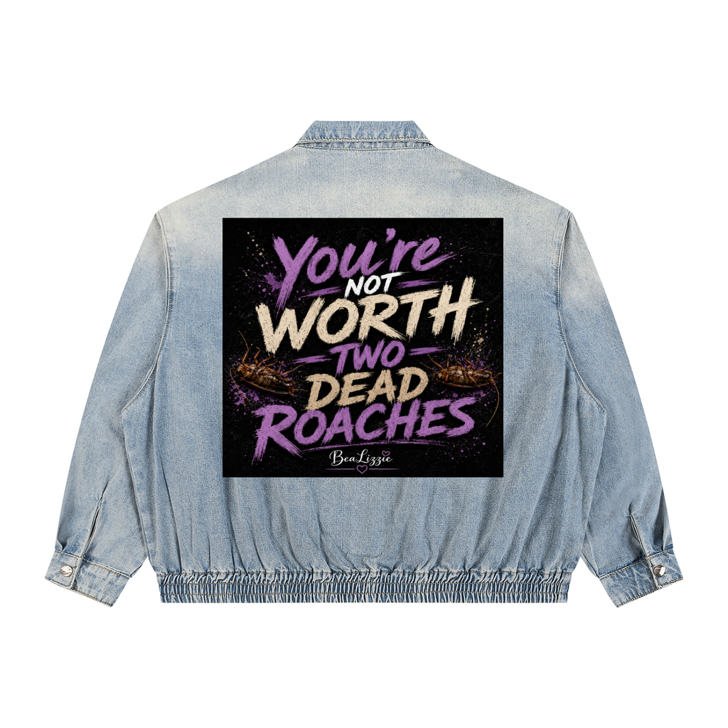 Unisex Vintage Wash Full-Zip Denim Jacket
