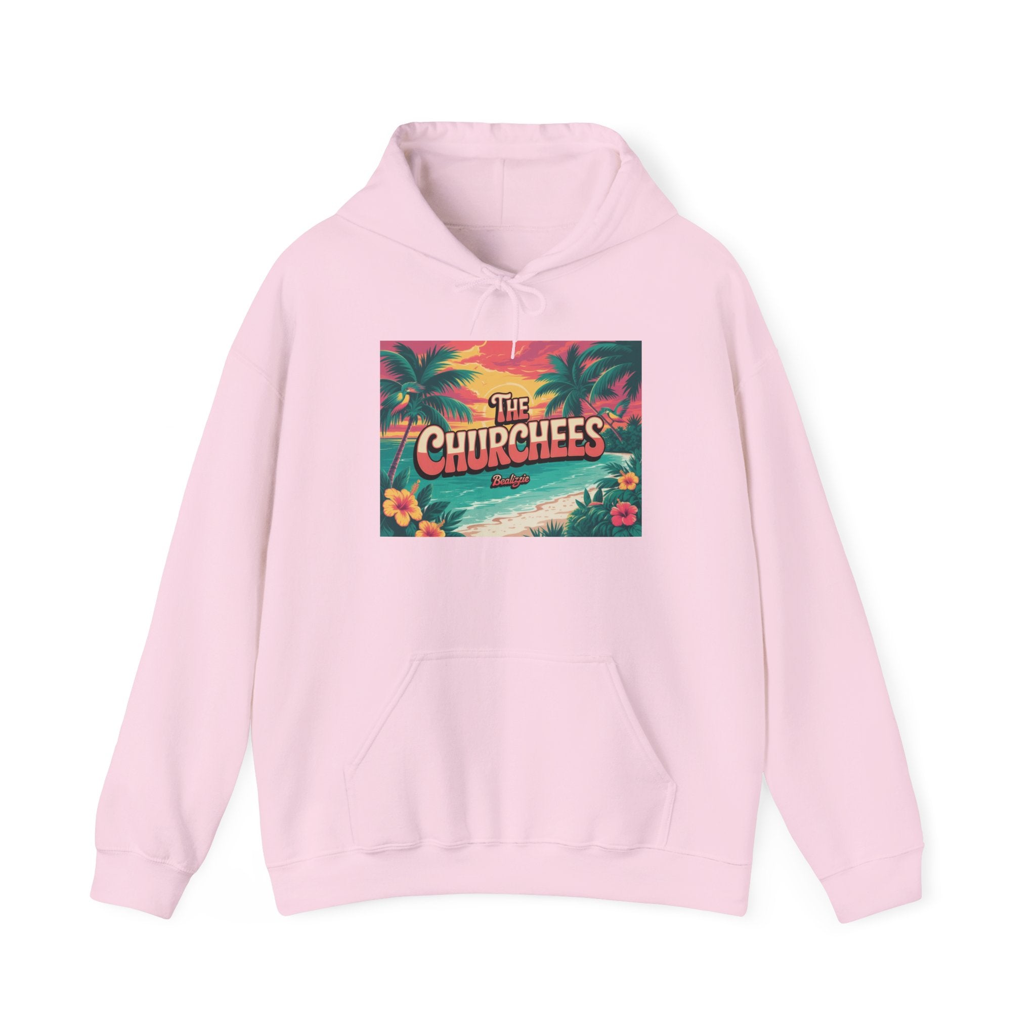 The Churchees Tropical Beach Hoodie — Retro Surf Palm Tree Sweatshirt