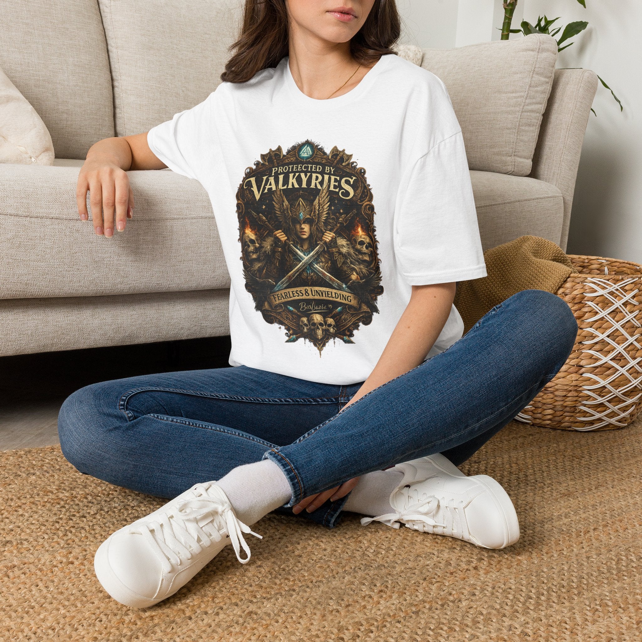Valkyries T‑Shirt — "Protected by Valkyries" Norse Warrior Tee