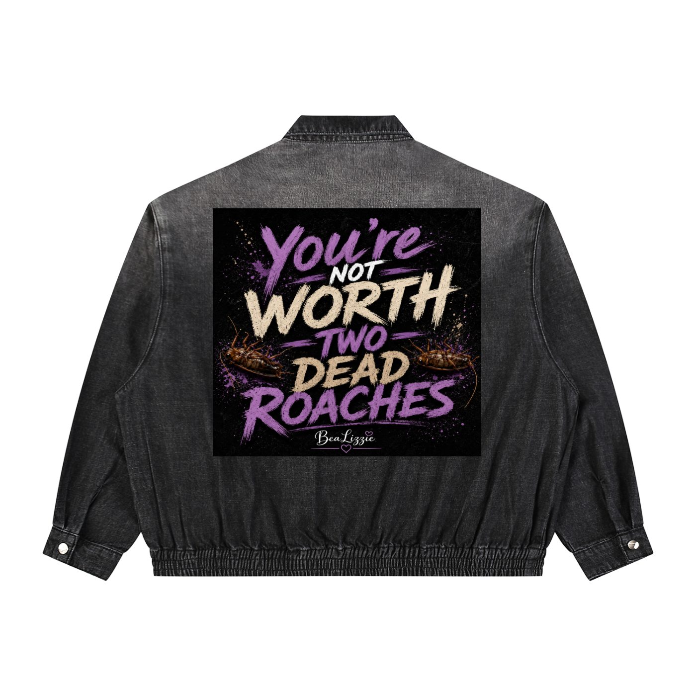 Unisex Vintage Wash Full-Zip Denim Jacket