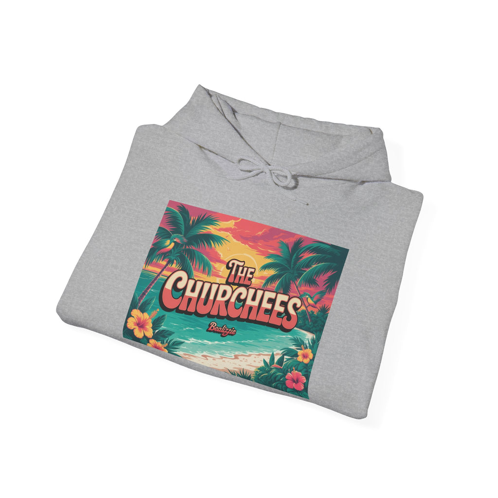 The Churchees Tropical Beach Hoodie — Retro Surf Palm Tree Sweatshirt