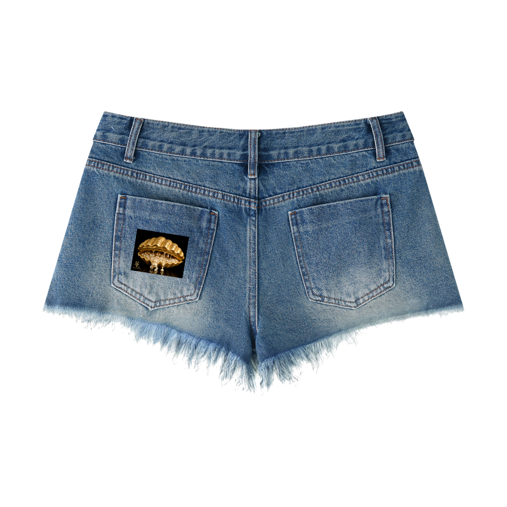 Short en jean pour femme à ourlet brut et délavage vintage