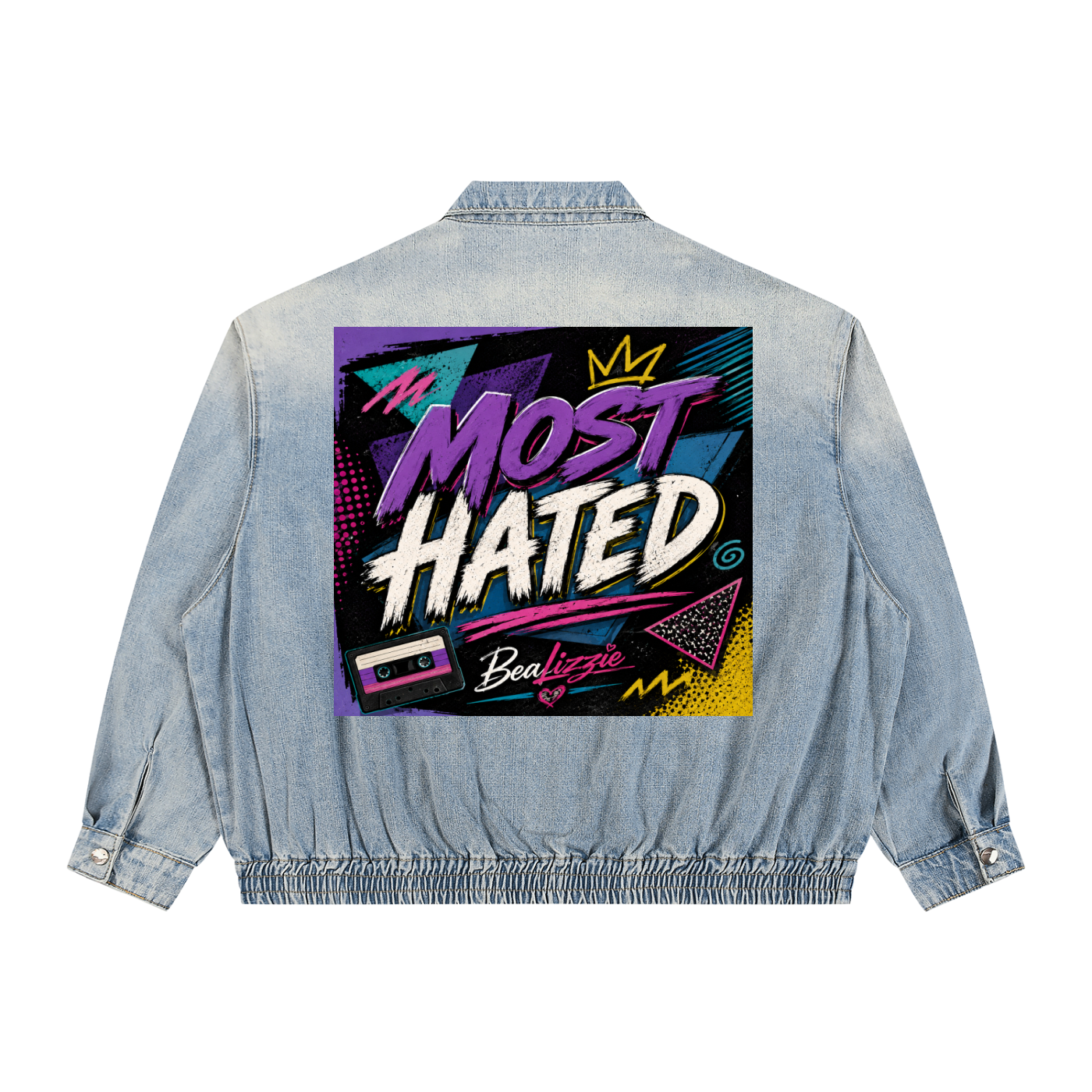 Unisex Vintage Wash Full-Zip Denim Jacket