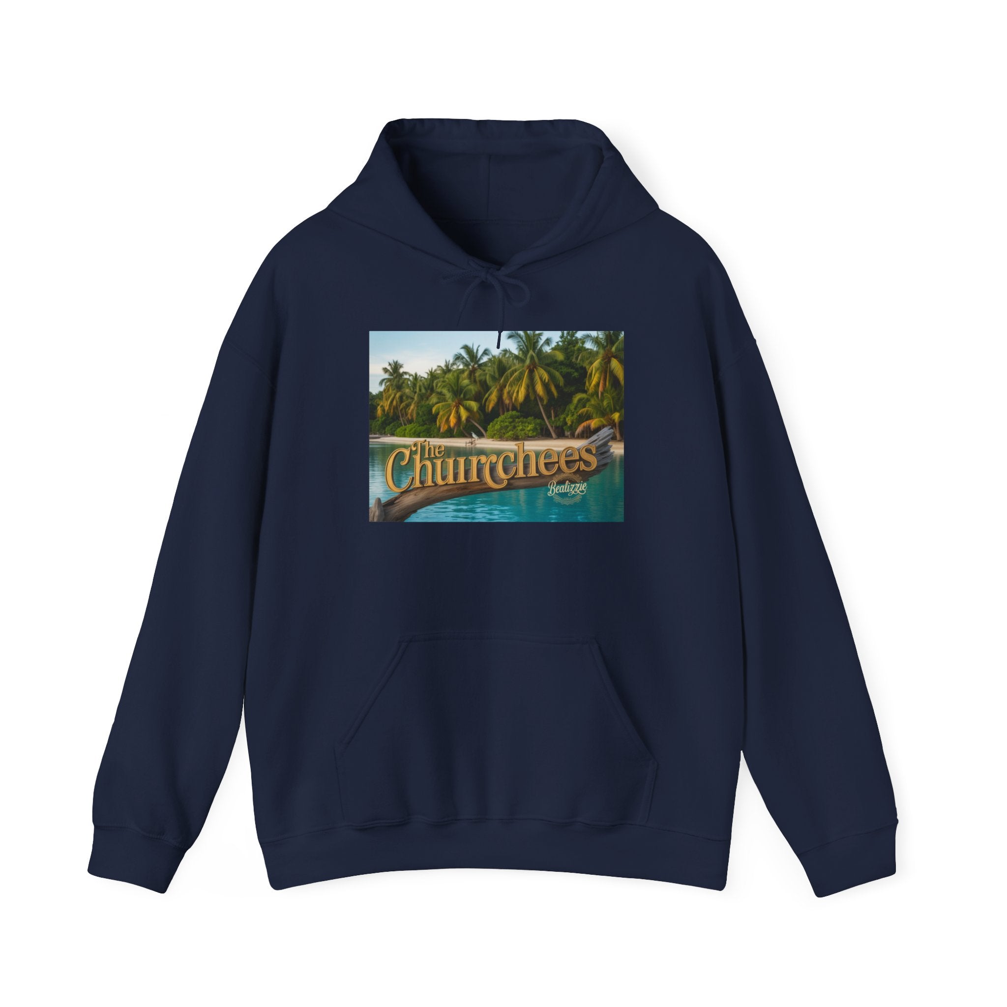 Churrchees Tropical Palm Hoodie — Retro Beach Graphic Sweatshirt