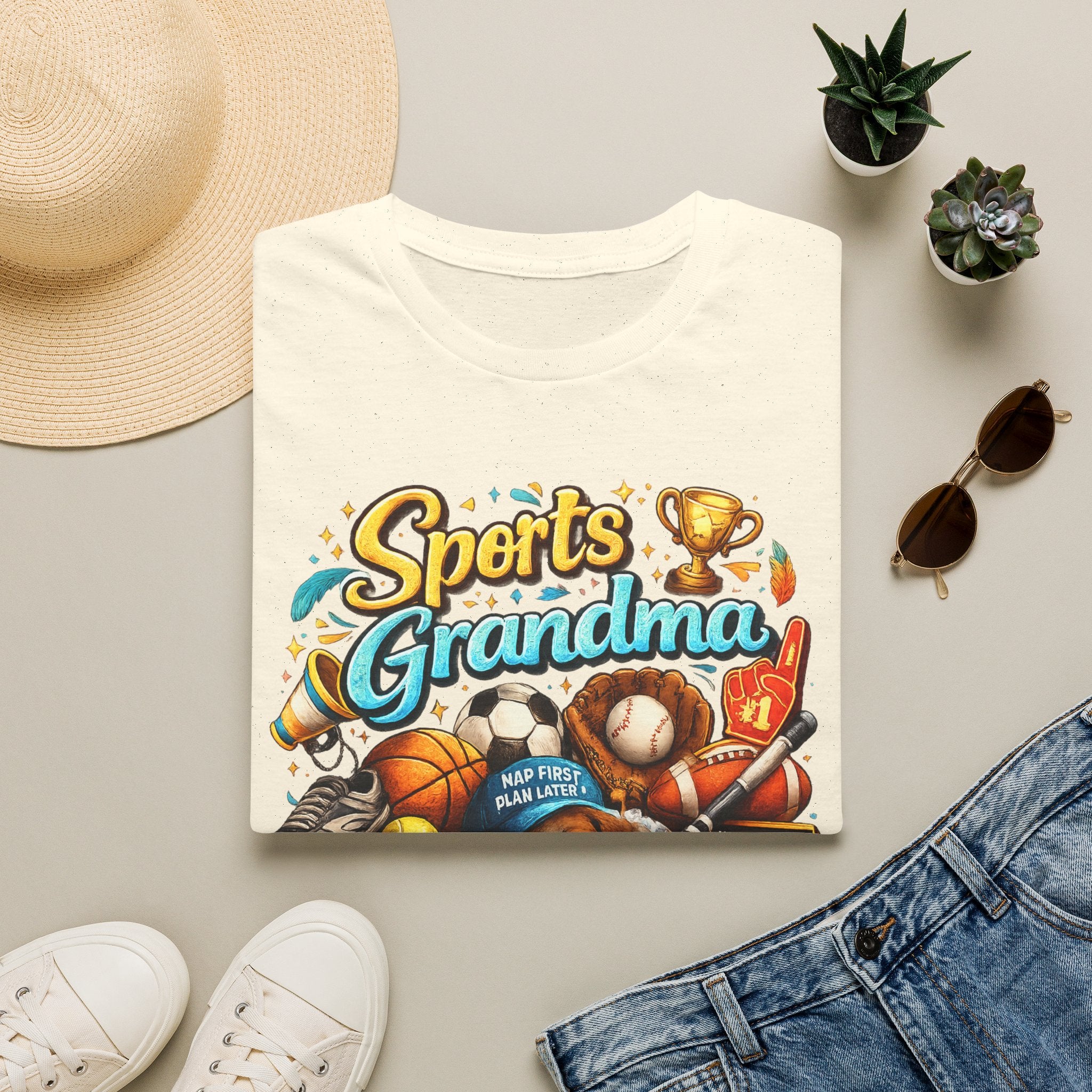 Sports Grandma T-Shirt — Retro Trophy & Multi-Sport Graphic Tee for Active Grandmas