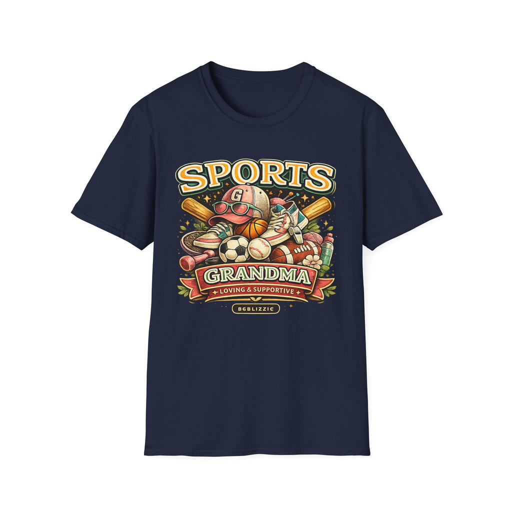 Sports Grandma T‑Shirt — Vintage Baseball & Multi‑Sport Mom Fan Tee