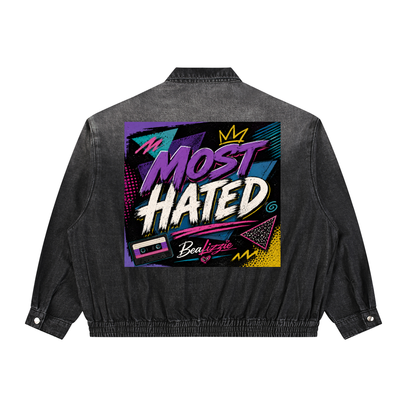 Unisex Vintage Wash Full-Zip Denim Jacket