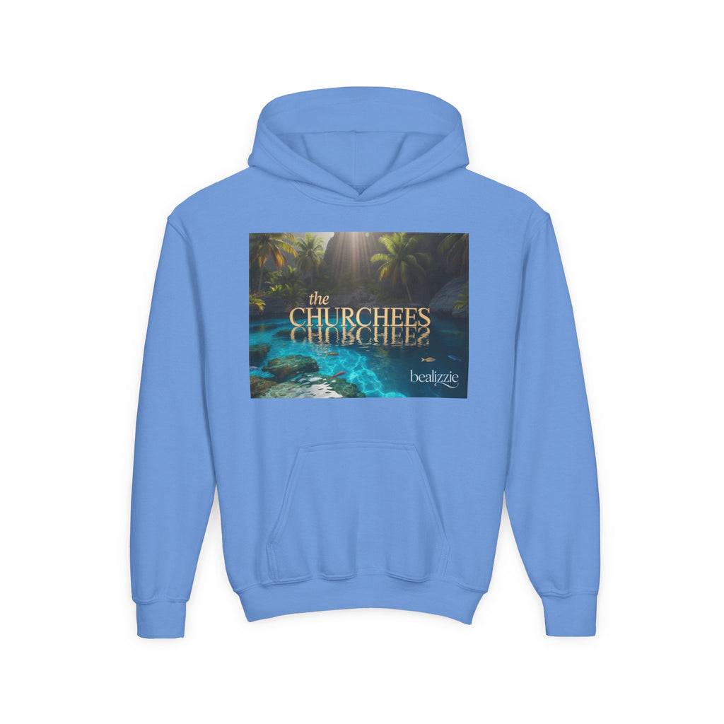 Youth Hoodie – "the CHURCHEES" Tropical Pool Graphic Sweatshirt