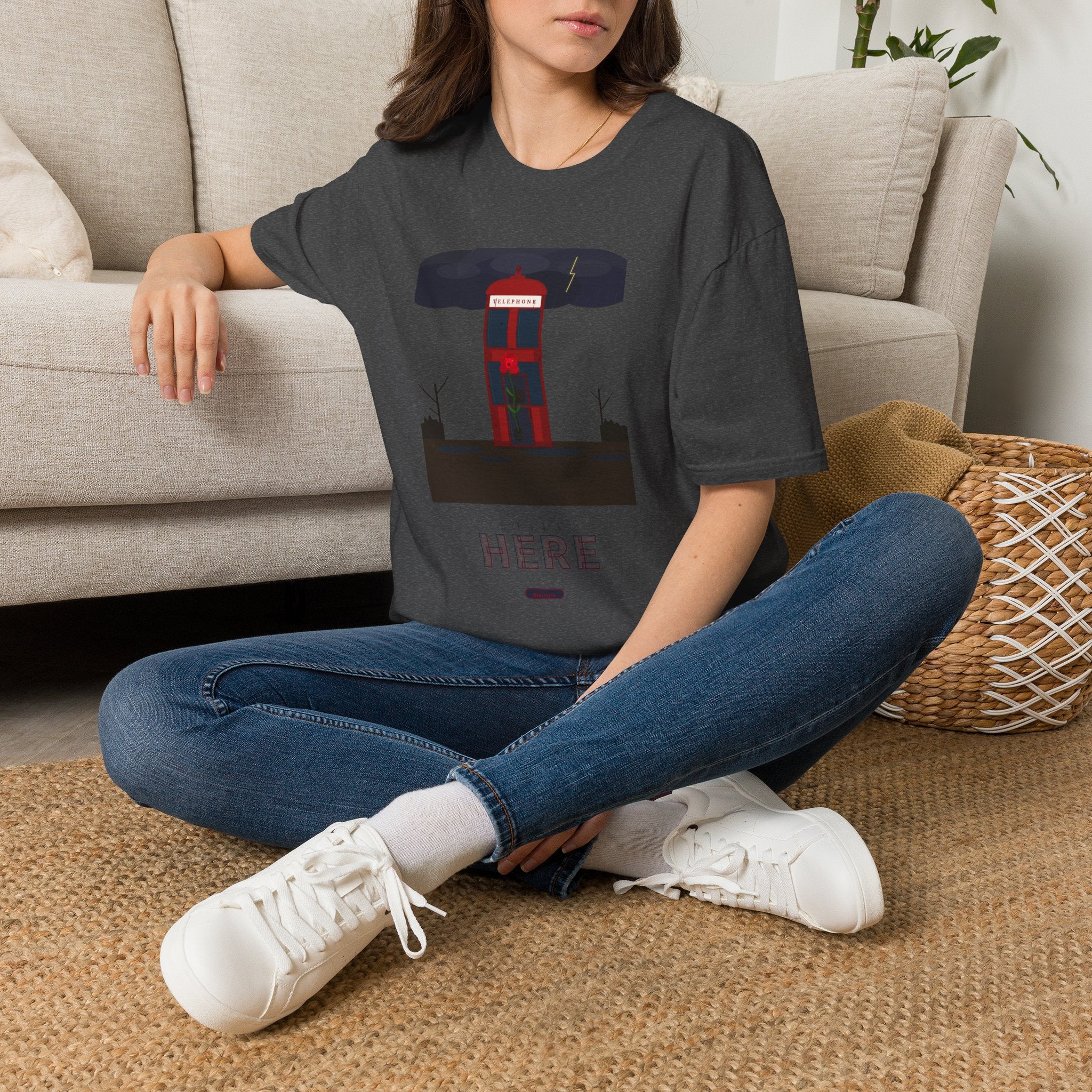 Vintage British Phone Booth T-Shirt — 'Telephone' Graphic Tee