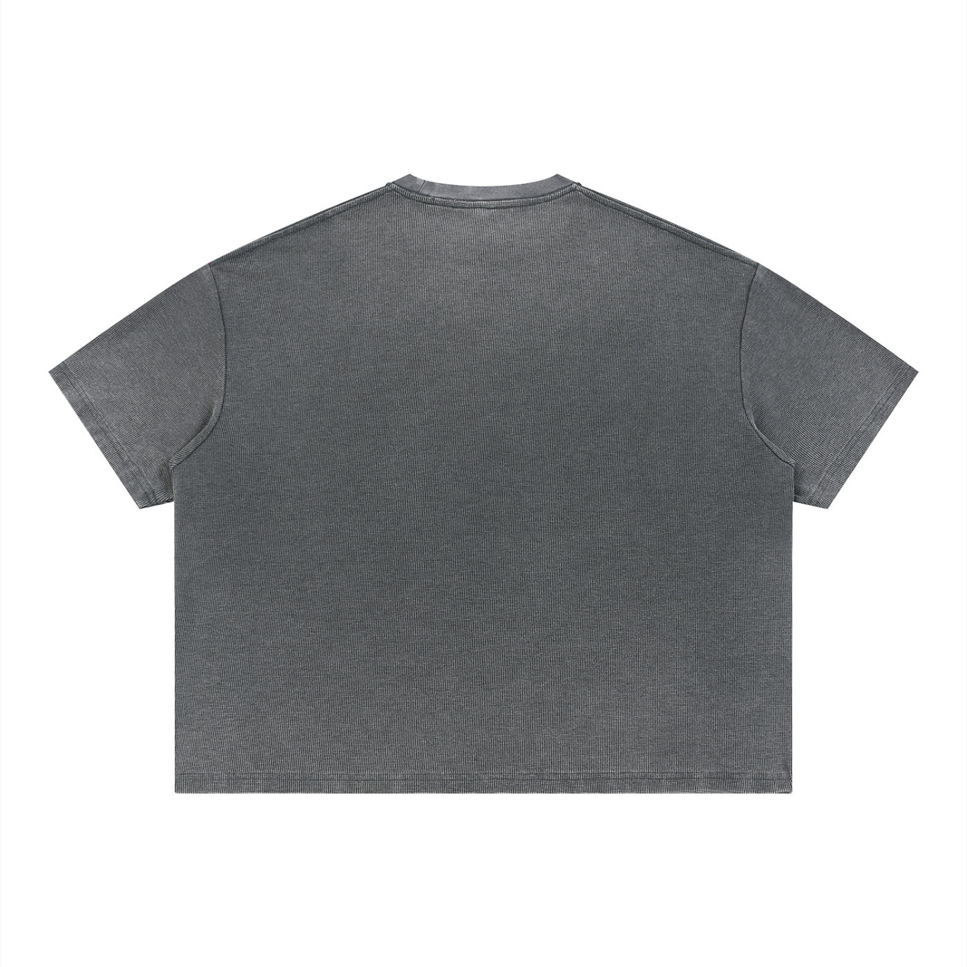T-shirt gaufré unisexe délavé à coupe carrée Sunfade