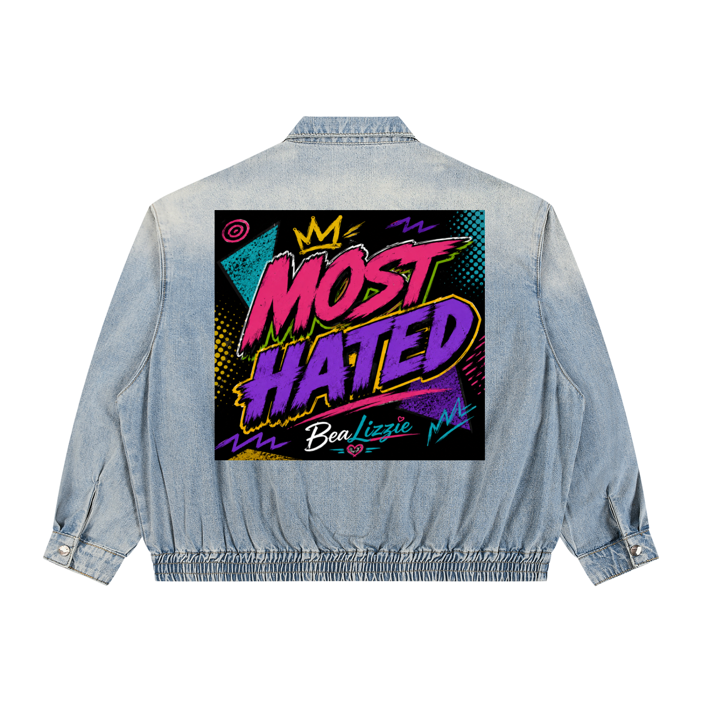 Unisex Vintage Wash Full-Zip Denim Jacket