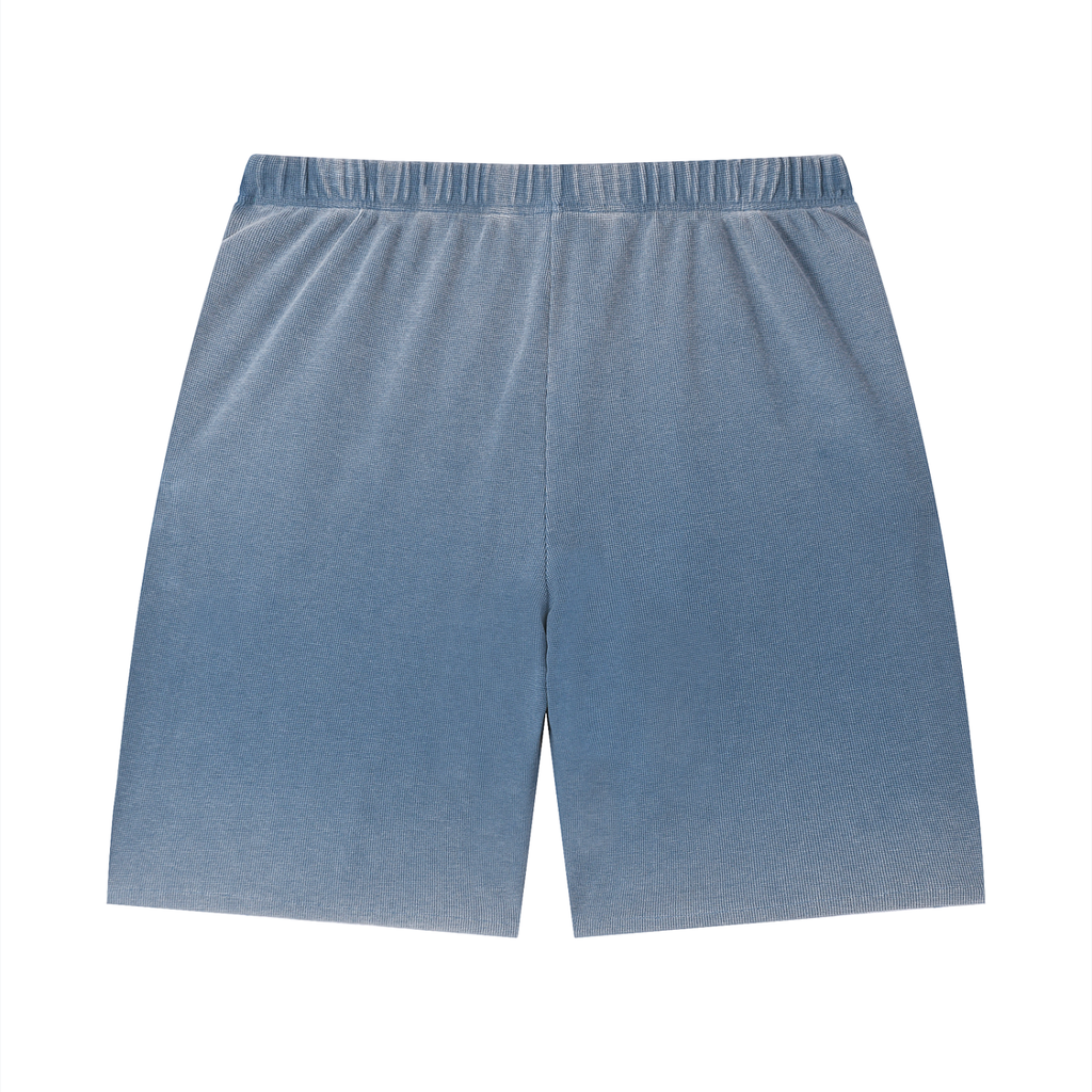 Short unisexe délavé Sunfade en tissu gaufré à ourlet brut