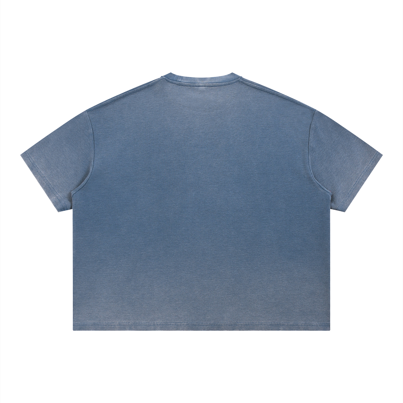 T-shirt gaufré unisexe délavé à coupe carrée Sunfade