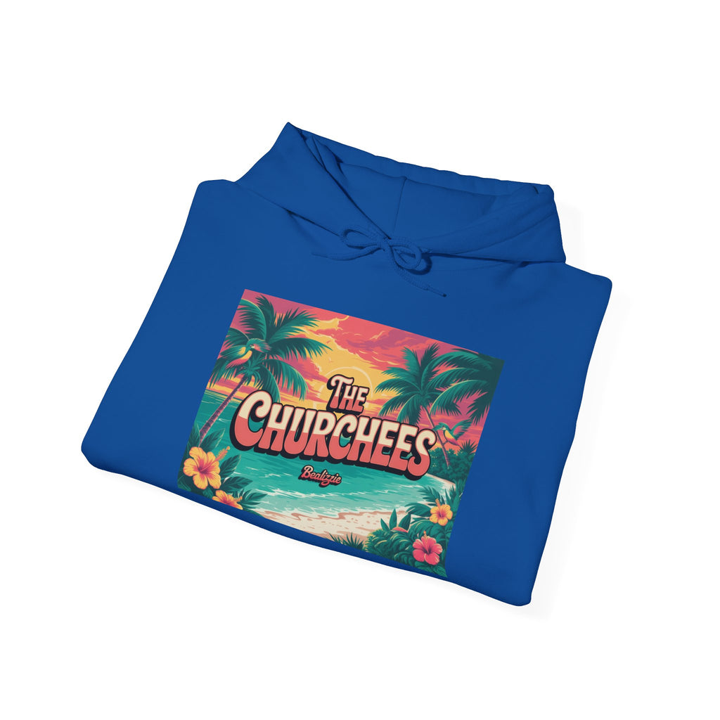 The Churchees Tropical Beach Hoodie — Retro Surf Palm Tree Sweatshirt