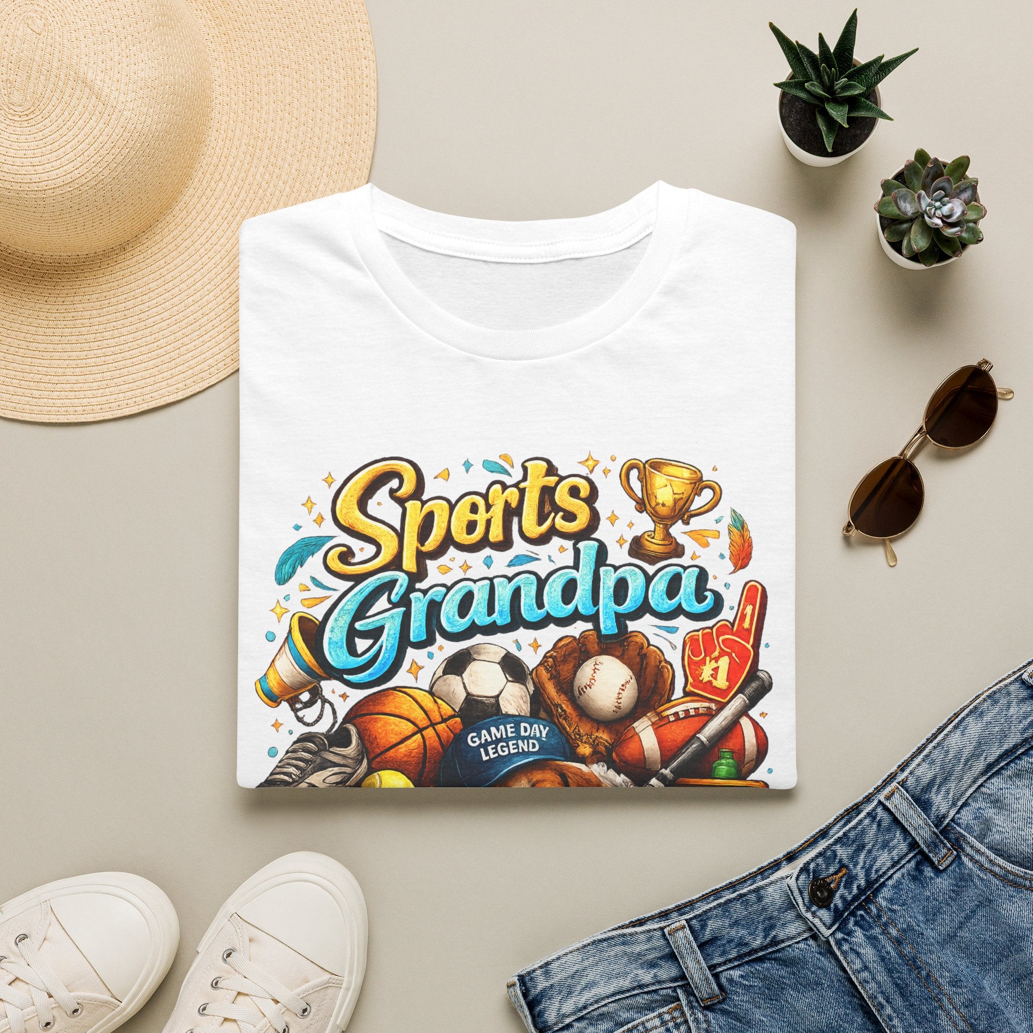 Sports Grandpa T-Shirt — Vintage Trophy & Game Day Legends Tee for Grandfathers