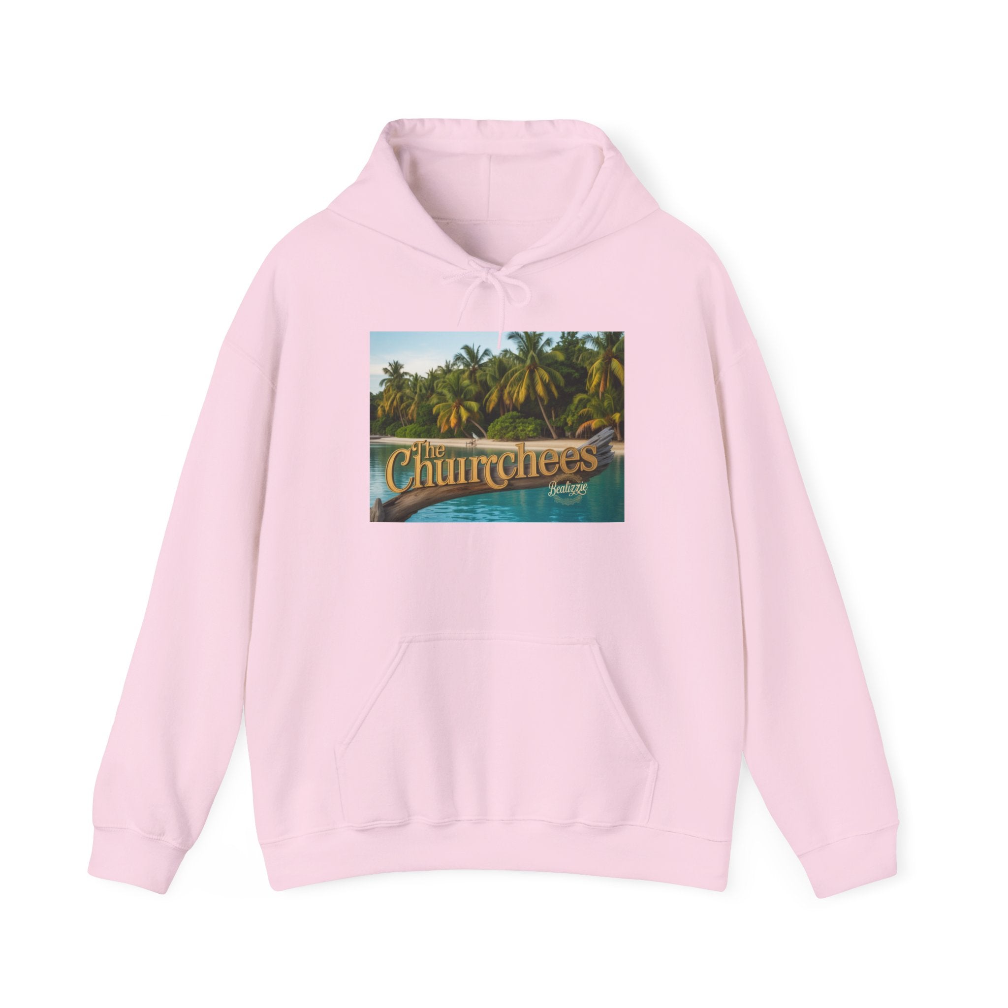 Churrchees Tropical Palm Hoodie — Retro Beach Graphic Sweatshirt