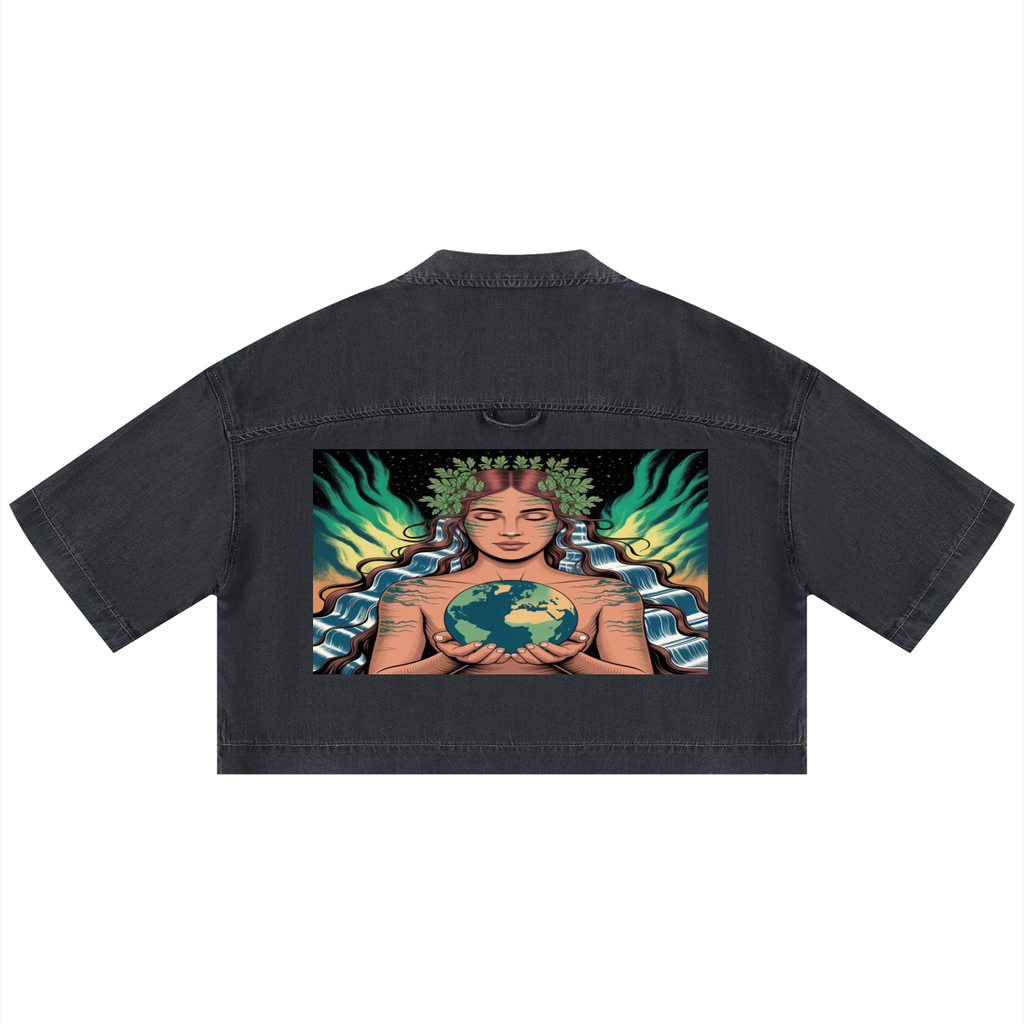 Women's Vintage Wash Boxy Cropped Shirt