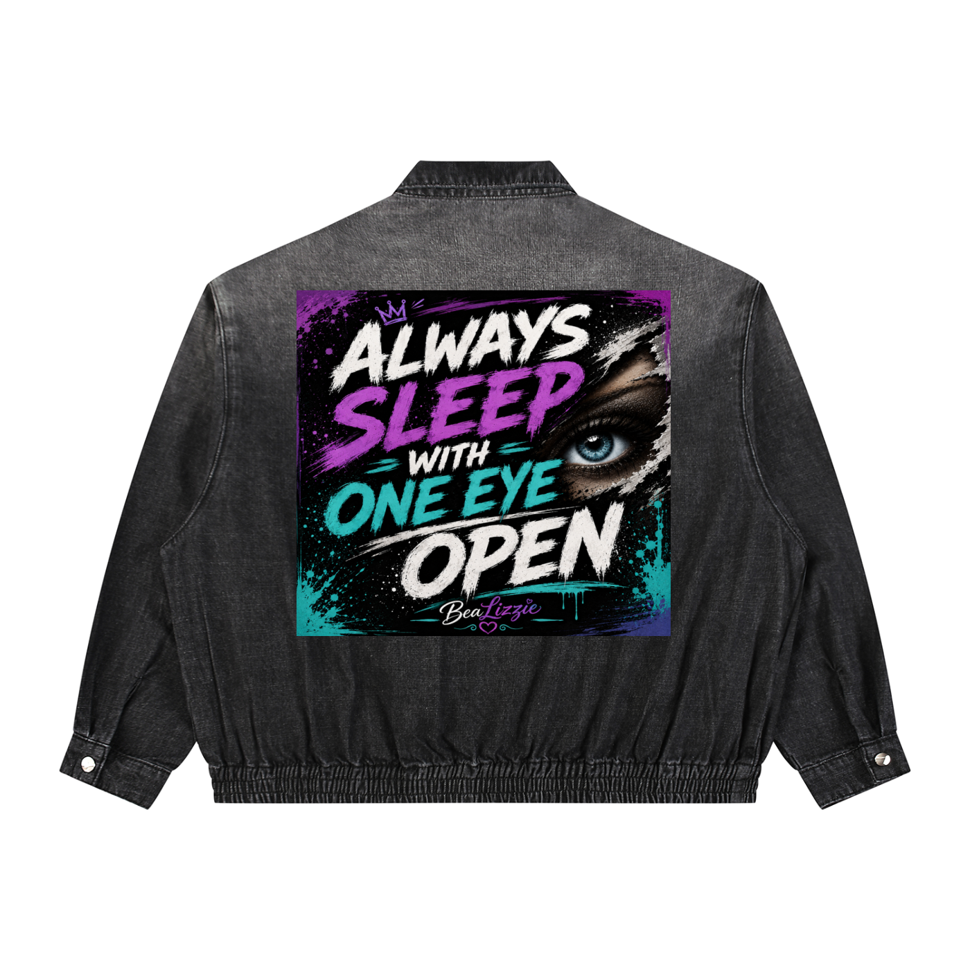 Unisex Vintage Wash Full-Zip Denim Jacket