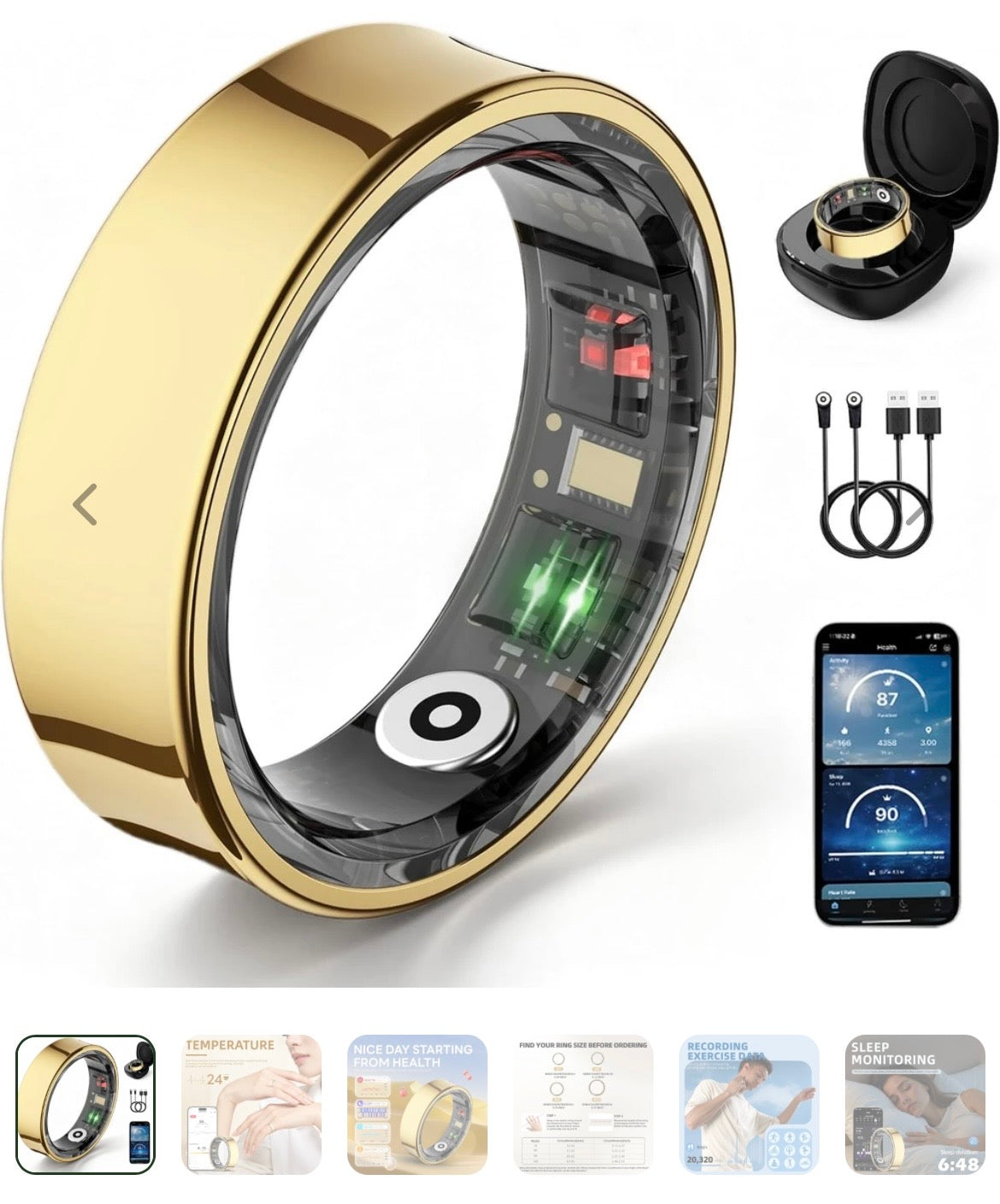 FREE SHIPPING! Waterproof Fitness Tracking Smart Ring/Heart rate Blood Oxygen, Sleep Monitor, Pressure Monitor & Camera