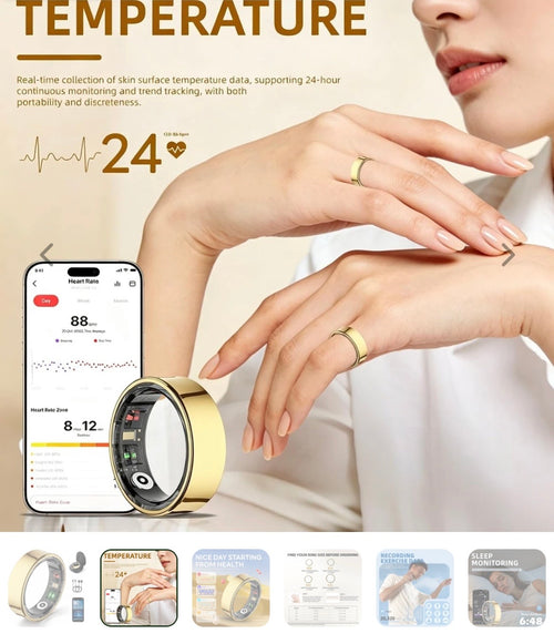 FREE SHIPPING! Waterproof Fitness Tracking Smart Ring/Heart rate Blood Oxygen, Sleep Monitor, Pressure Monitor & Camera