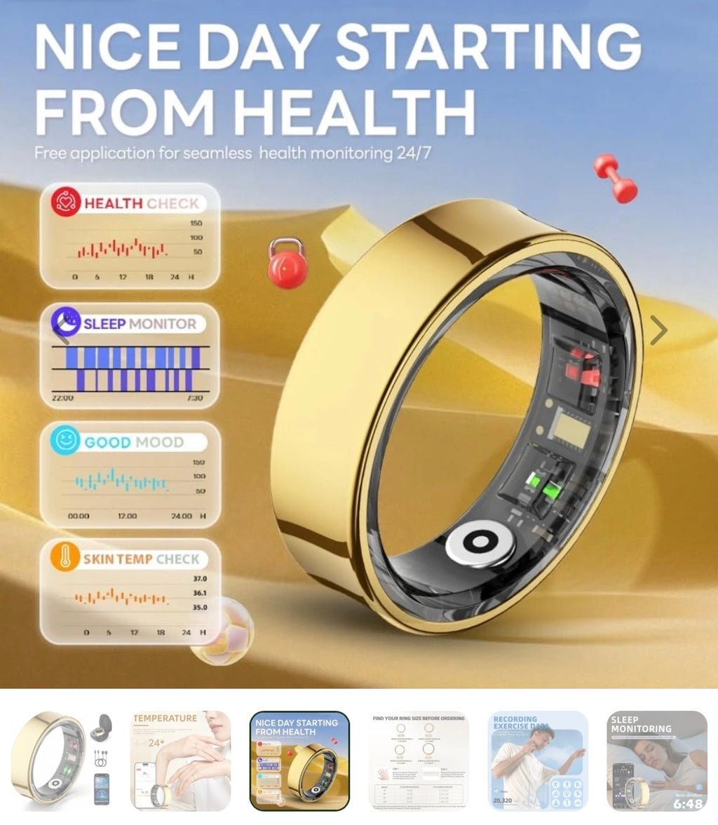 FREE SHIPPING! Waterproof Fitness Tracking Smart Ring/Heart rate Blood Oxygen, Sleep Monitor, Pressure Monitor & Camera