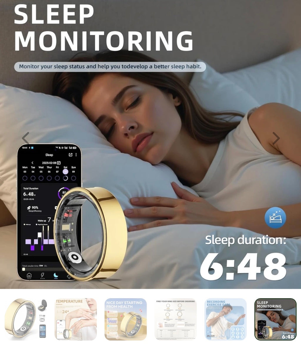 FREE SHIPPING! Waterproof Fitness Tracking Smart Ring/Heart rate Blood Oxygen, Sleep Monitor, Pressure Monitor & Camera