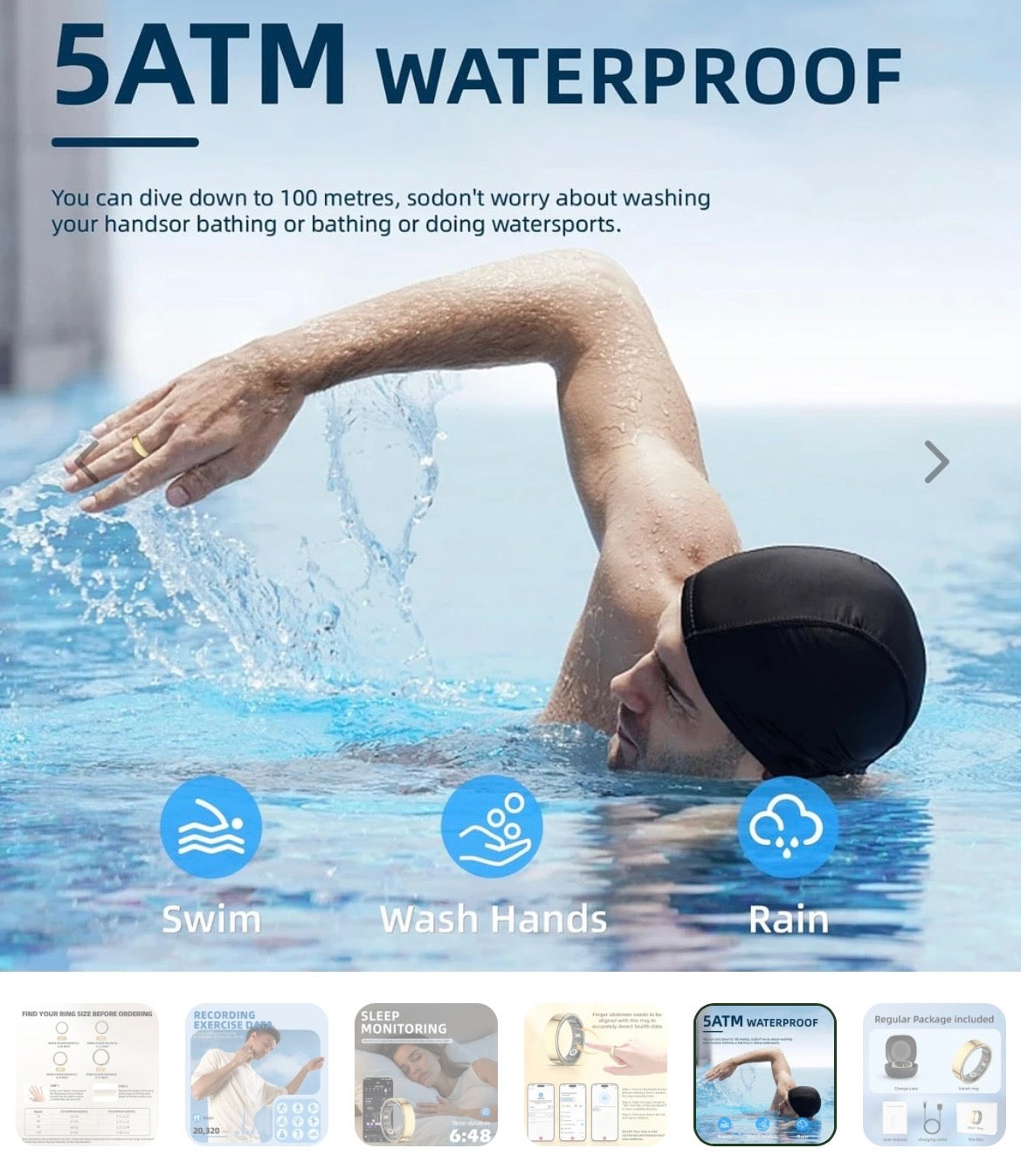 FREE SHIPPING! Waterproof Fitness Tracking Smart Ring/Heart rate Blood Oxygen, Sleep Monitor, Pressure Monitor & Camera