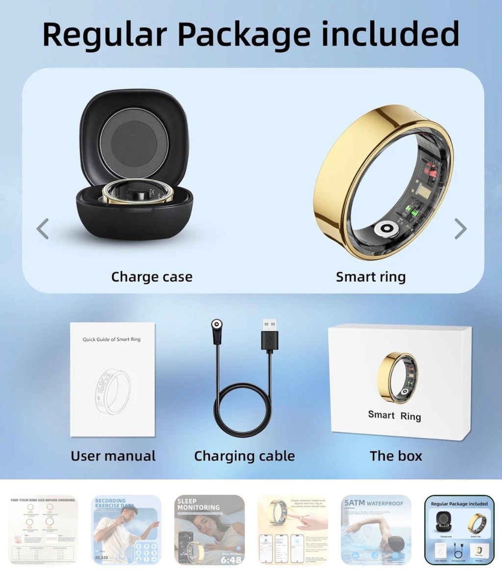 FREE SHIPPING! Waterproof Fitness Tracking Smart Ring/Heart rate Blood Oxygen, Sleep Monitor, Pressure Monitor & Camera