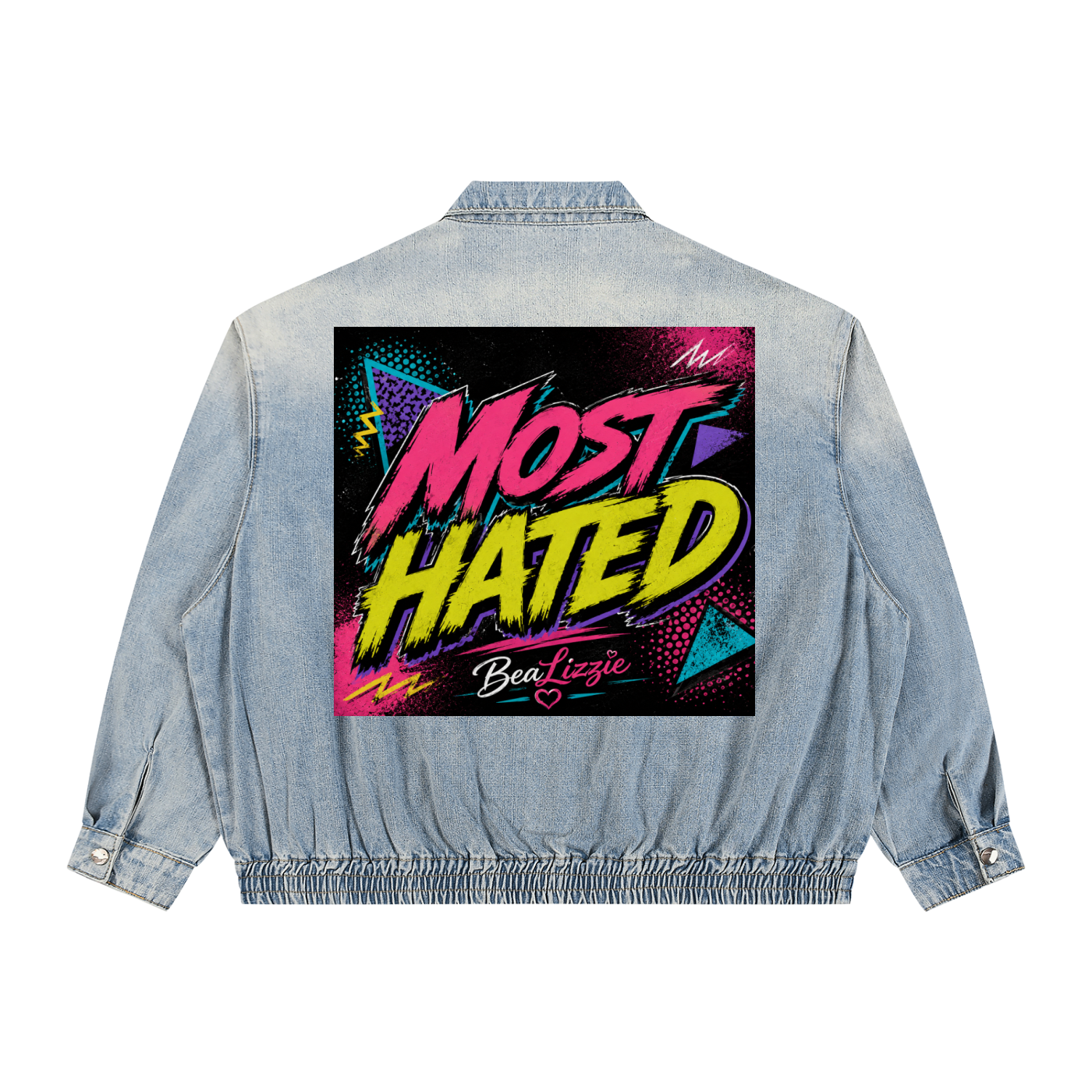 Unisex Vintage Wash Full-Zip Denim Jacket