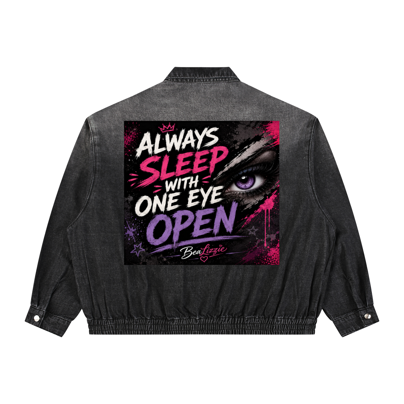 Unisex Vintage Wash Full-Zip Denim Jacket