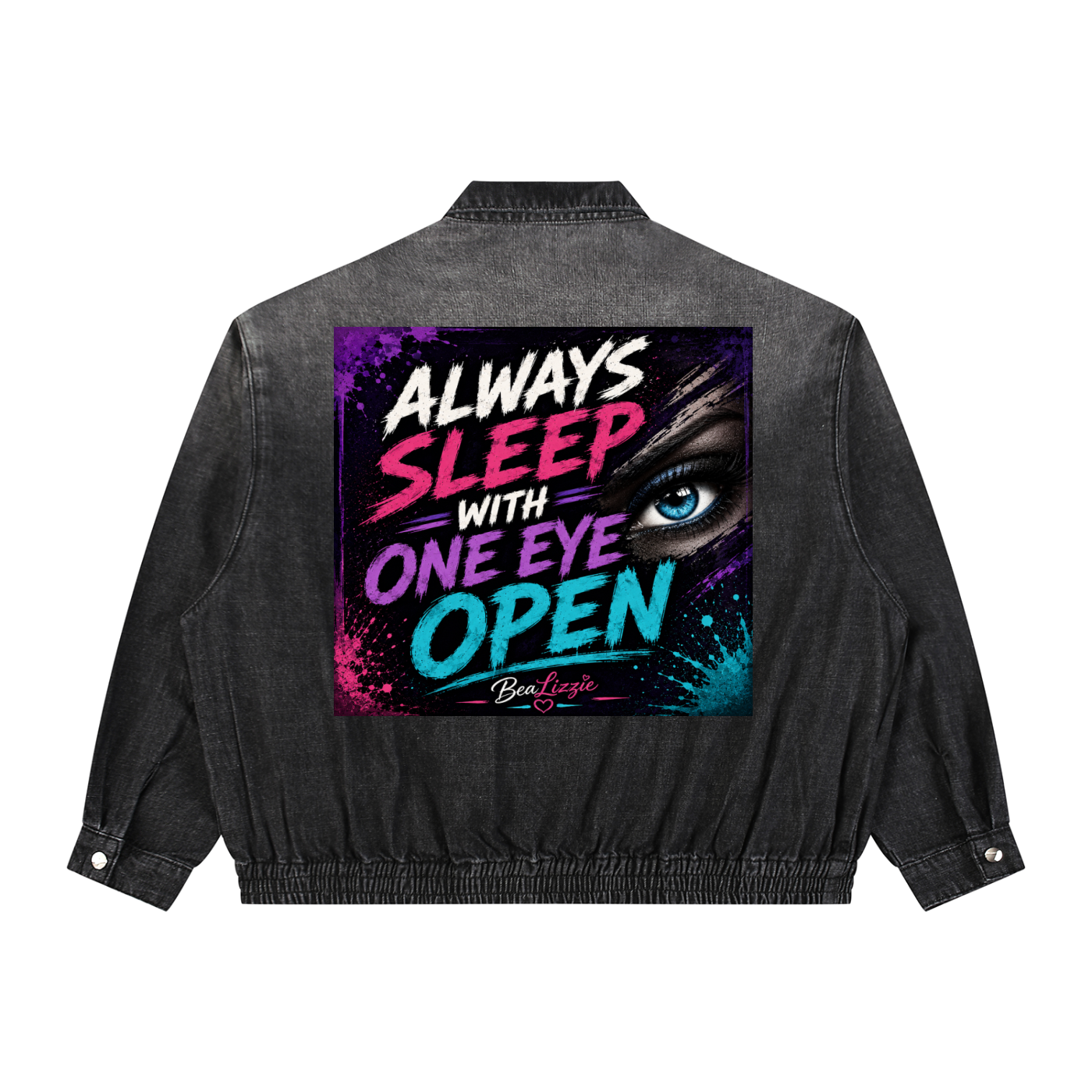 Unisex Vintage Wash Full-Zip Denim Jacket